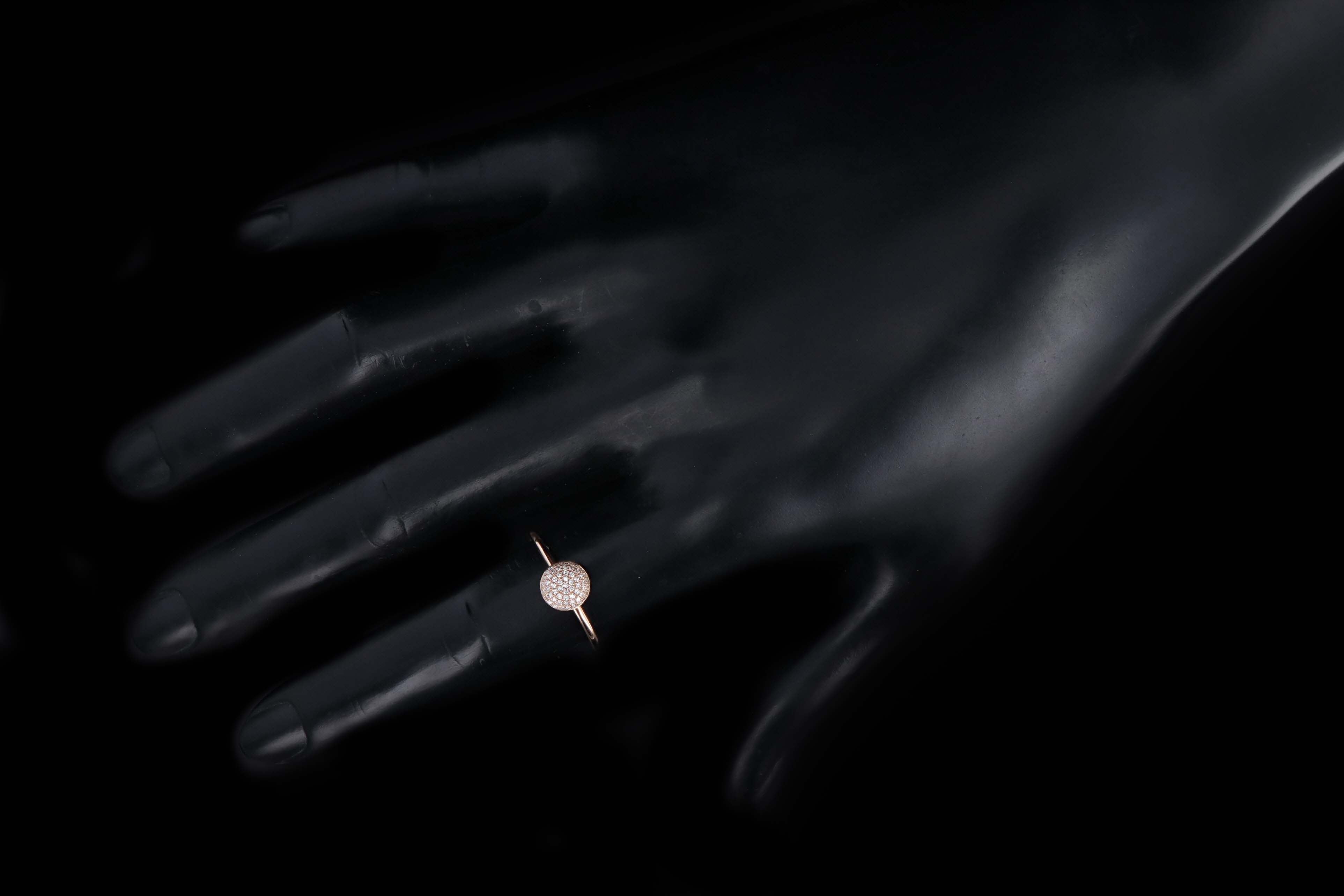 14K Gold Diamond Pave Circle Ring - Queen May