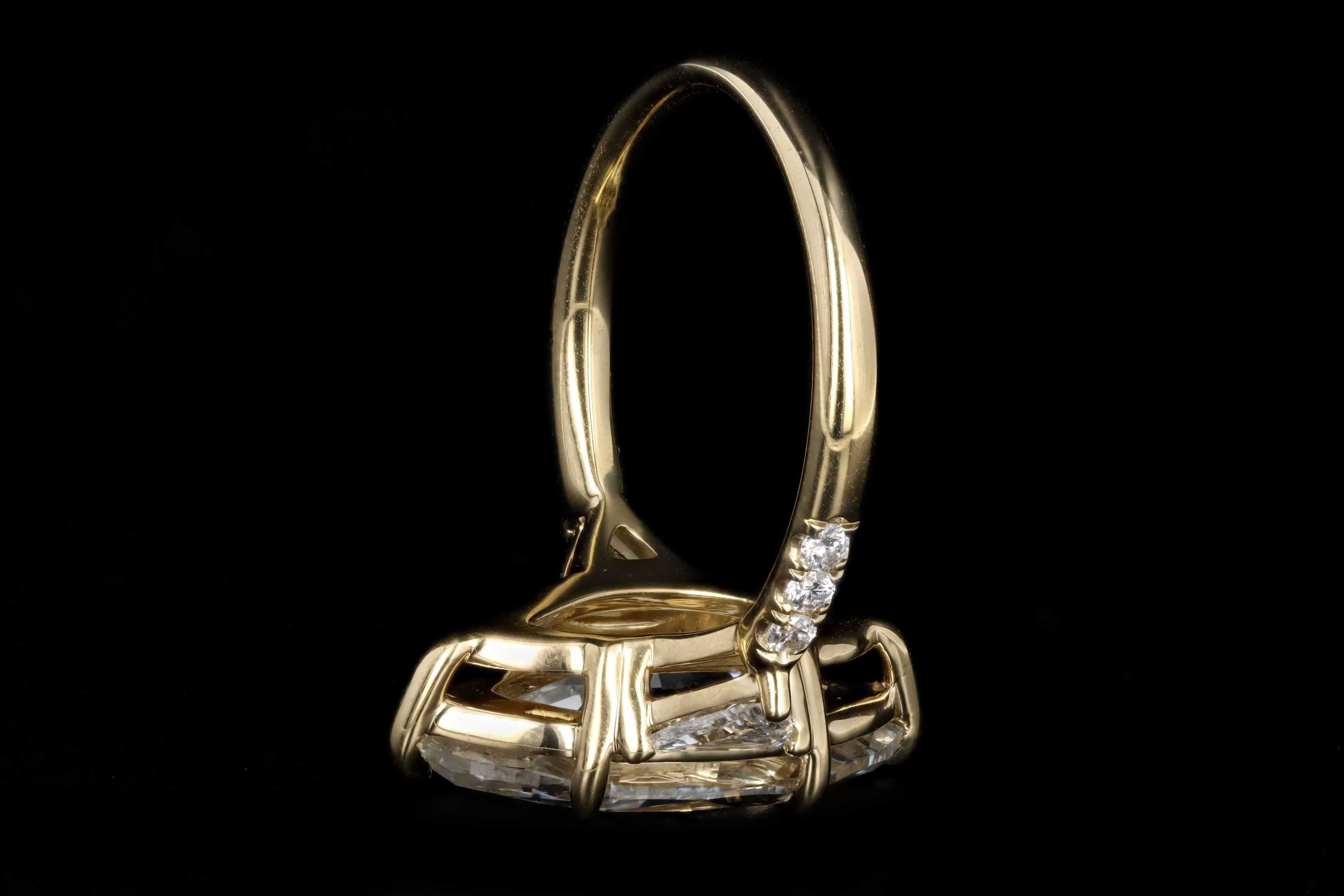 18K Yellow Gold 4.05 Carat Marquise Diamond Engagement Ring GIA Certified - Queen May