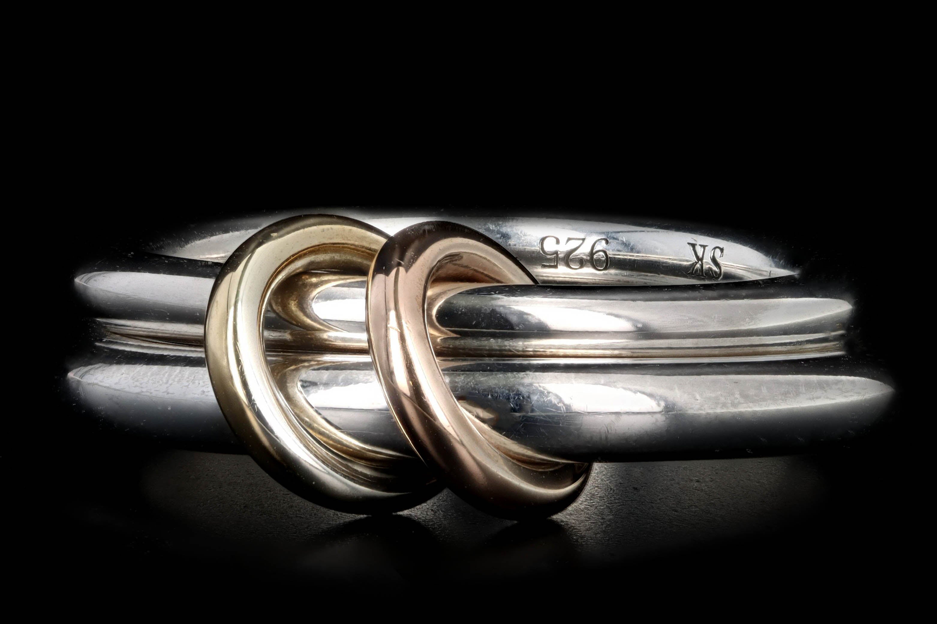 Spinelli Kilcollin Calliope Sterling Silver & 18K Gold Link Ring - Queen May