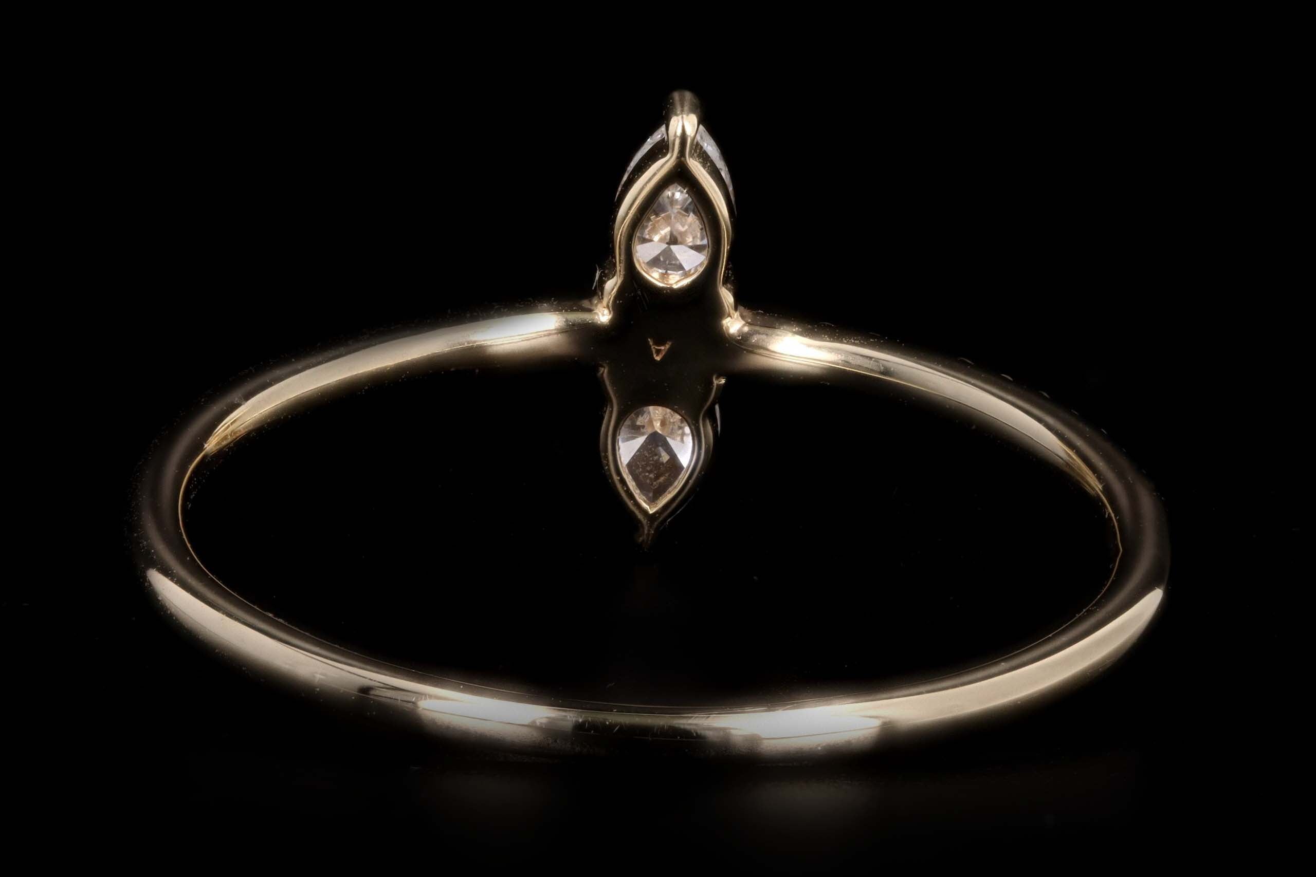 14K Gold Pear Diamond Mini Cluster Ring - Queen May