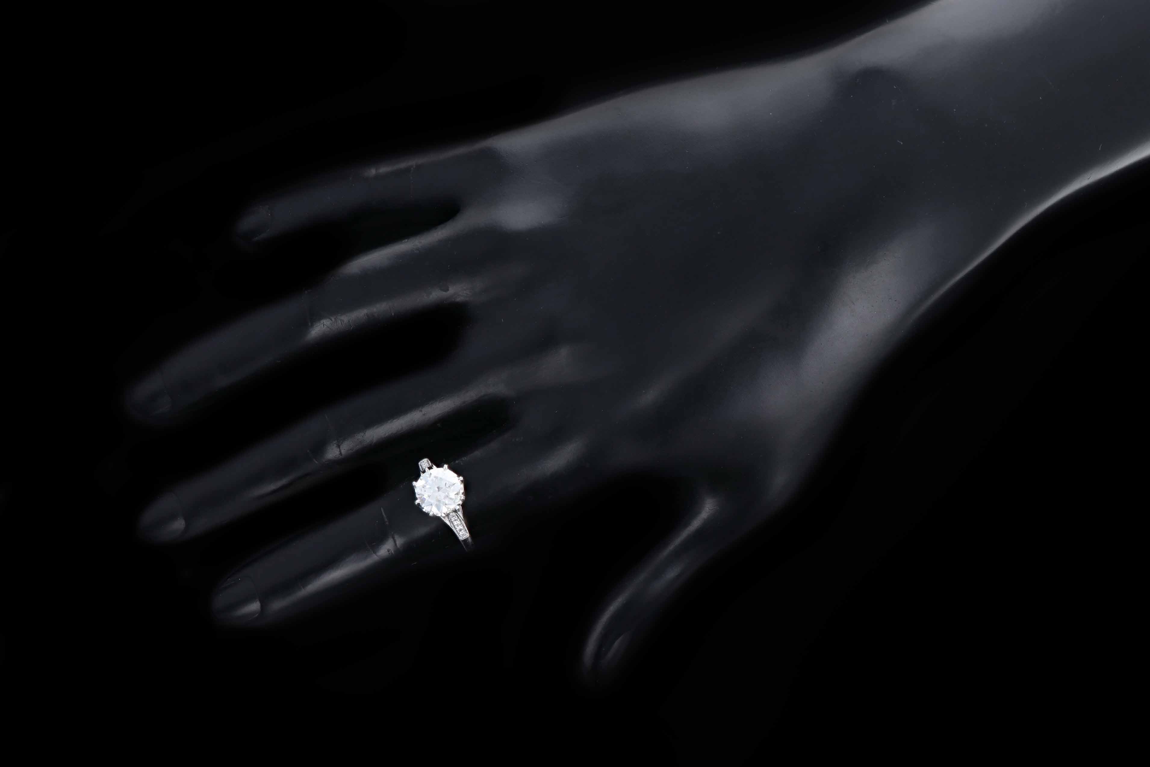 Vintage Inspired Platinum 2.09 Carat Old European Cut Diamond Engagement Ring GIA Certified - Queen May