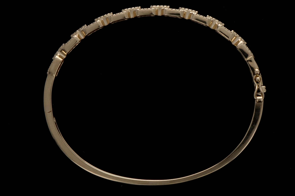 14K Yellow Gold .44 Carat Total Weight Diamond Link Chain Bangle - Queen May