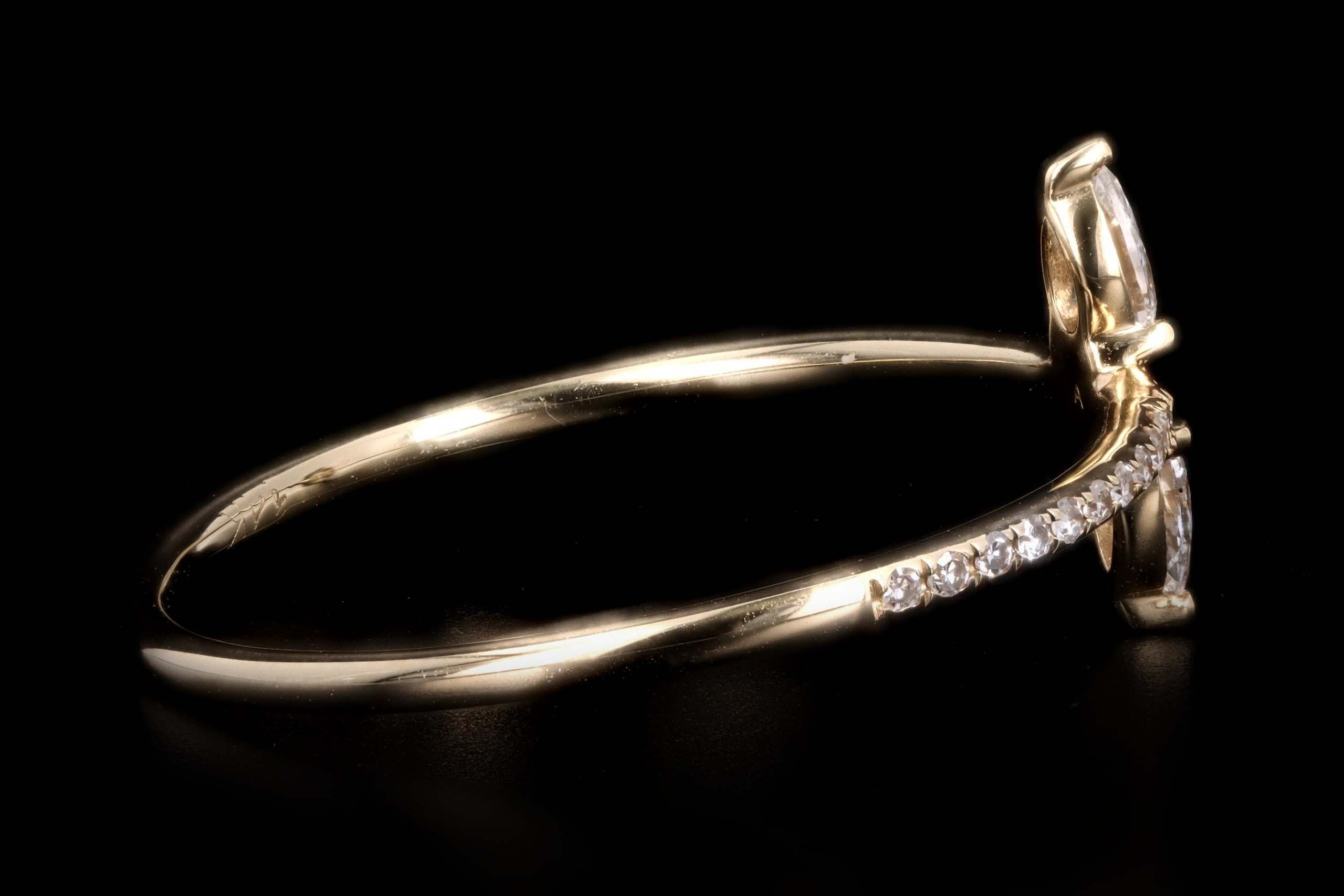 14K Gold Pear Diamond Mini Cluster Ring - Queen May