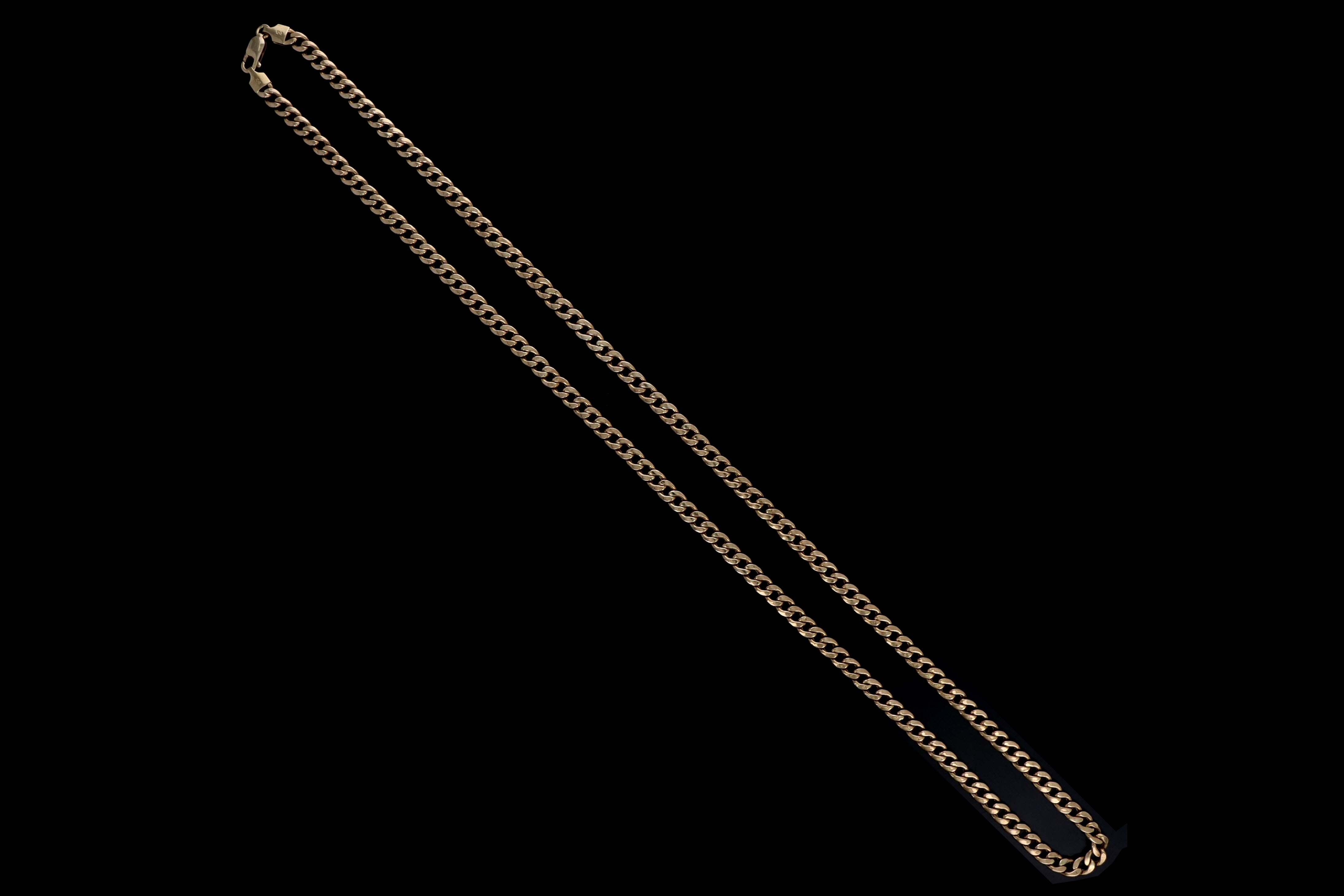 10K Yellow Gold 5mm Curb Link 29 Inch Chain - Queen May