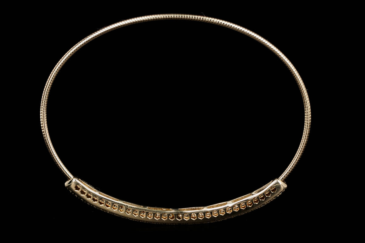 14K White, Yellow, or Rose 0.60 Carat Total Weight Diamond Bar Expandable Bangle - Queen May