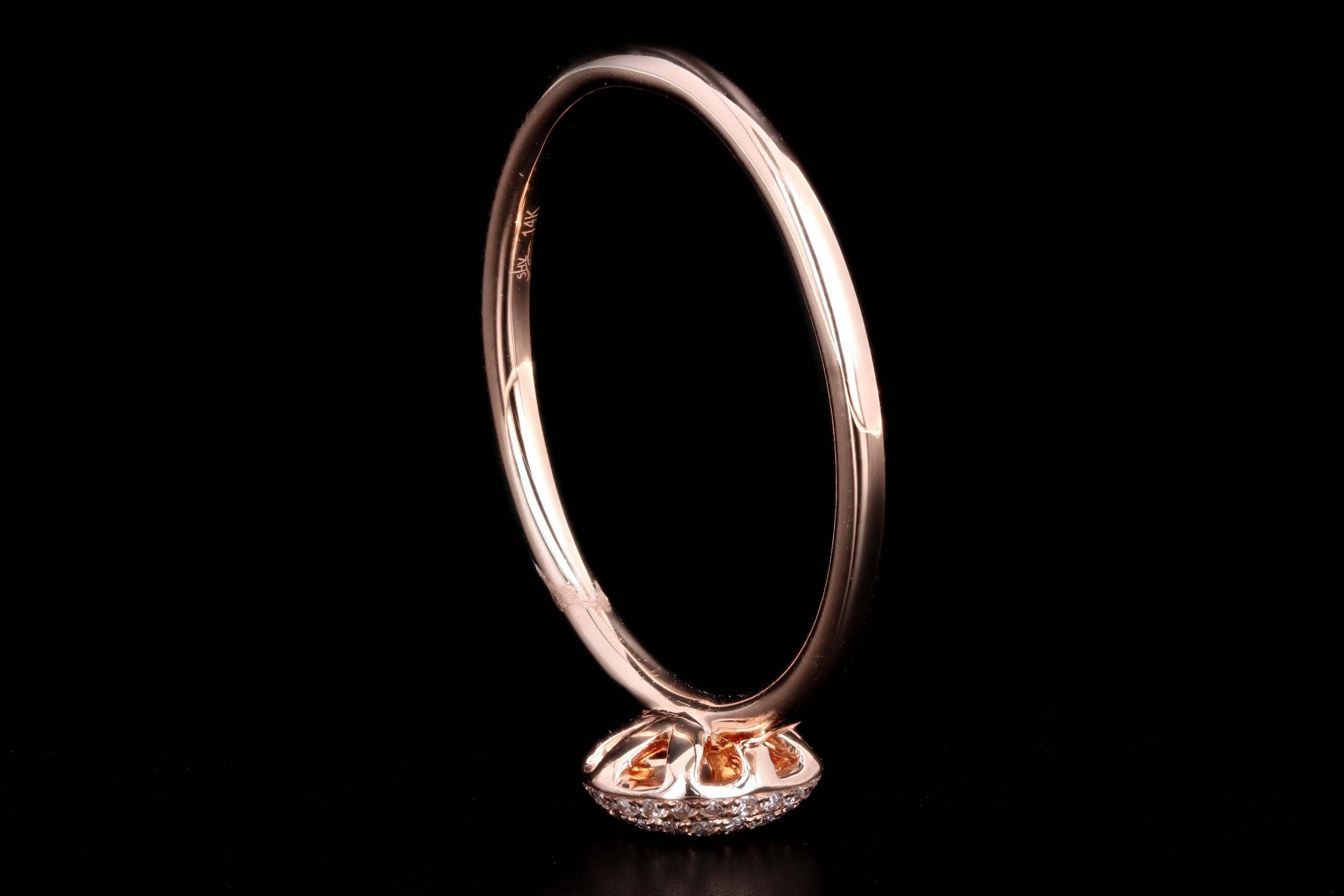 14K Gold Diamond Pave Circle Ring - Queen May