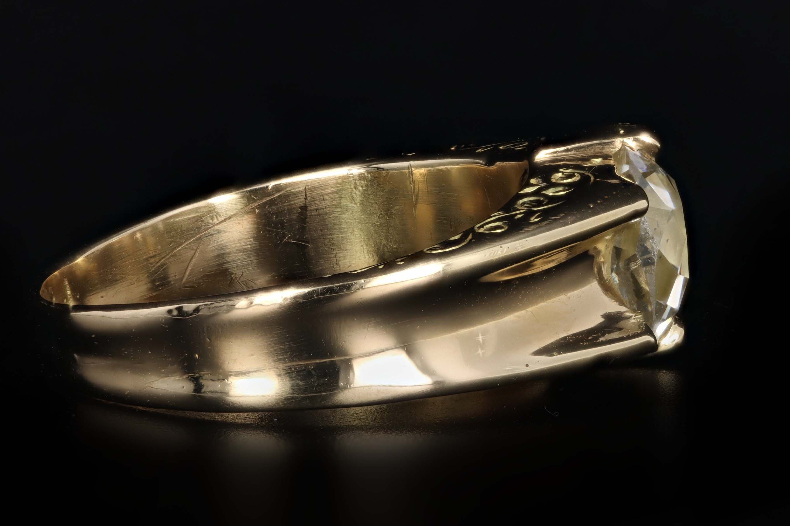 Victorian 18K Yellow Gold 1.60 Carat Old Mine Cut Diamond Gypsy Engagement Ring - Queen May