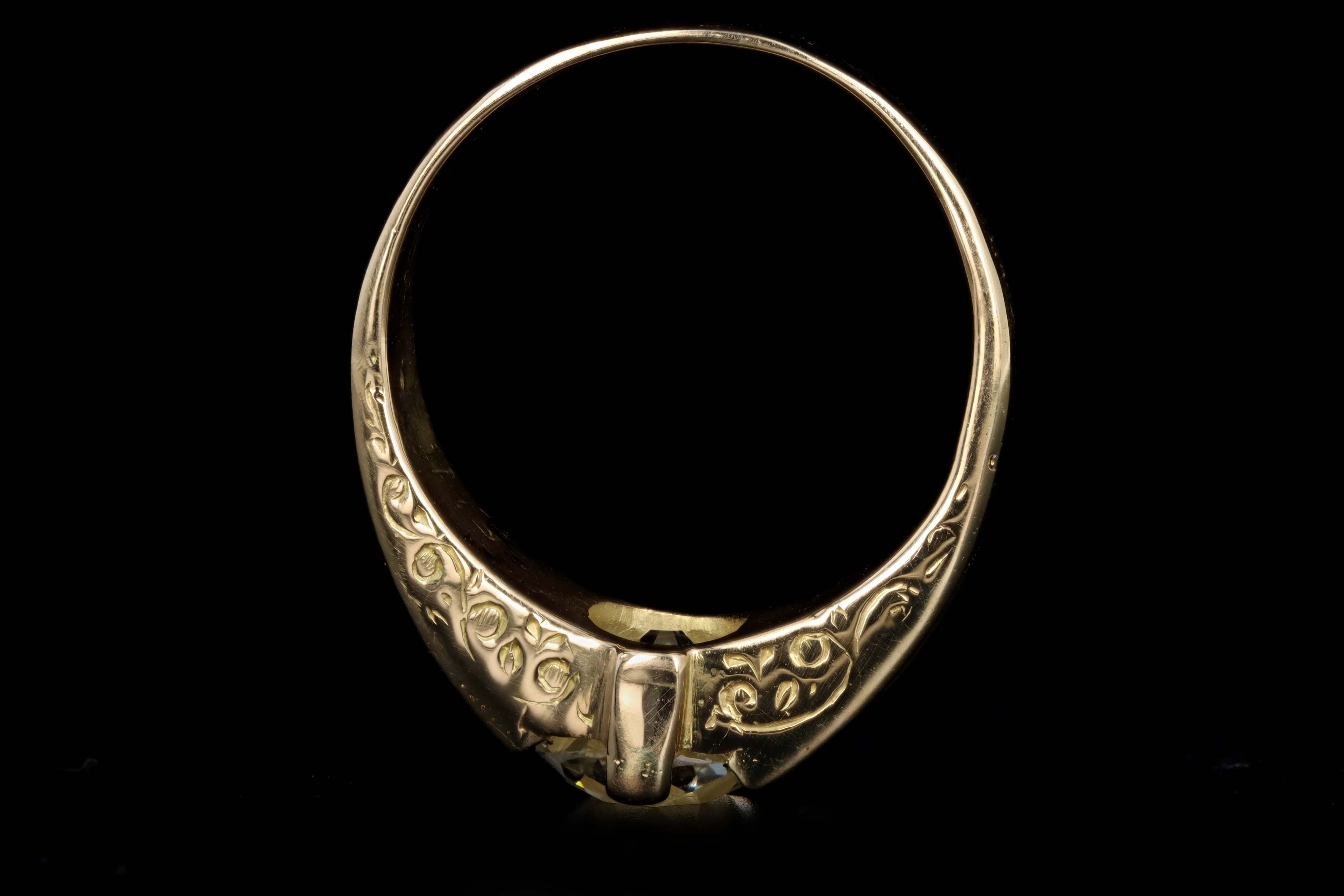 Victorian 18K Yellow Gold 1.60 Carat Old Mine Cut Diamond Gypsy Engagement Ring - Queen May