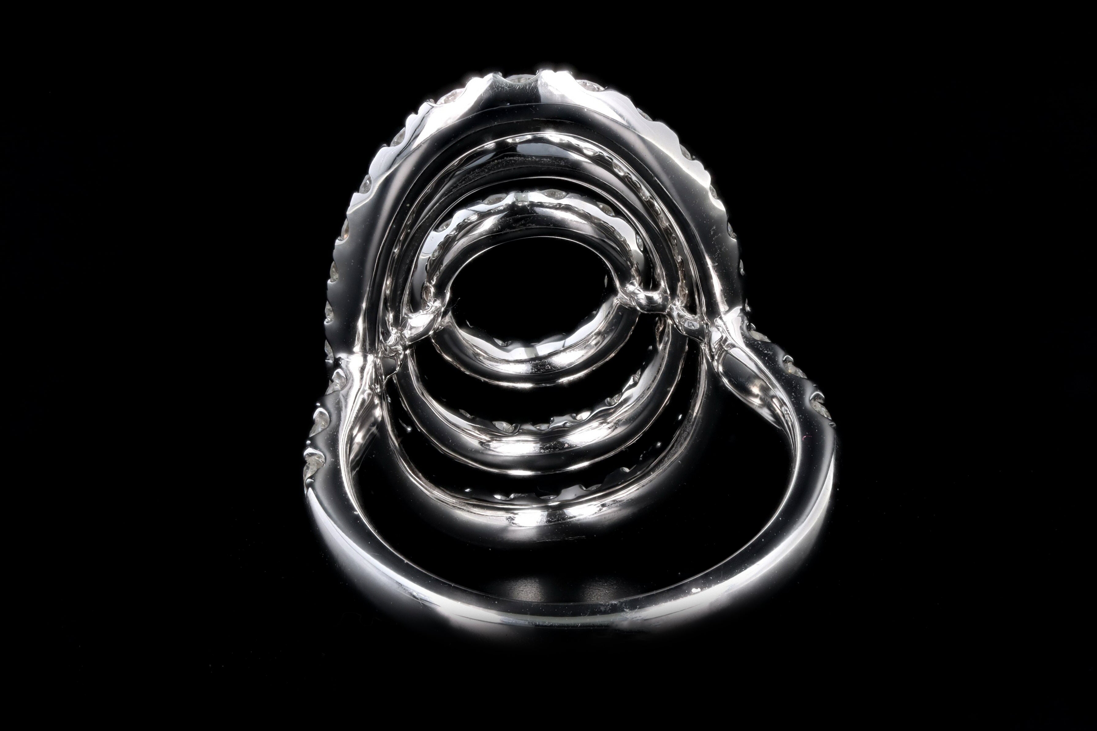 18K White Gold 2.0 Carat Total Weight Diamond Open Halo Ring - Queen May