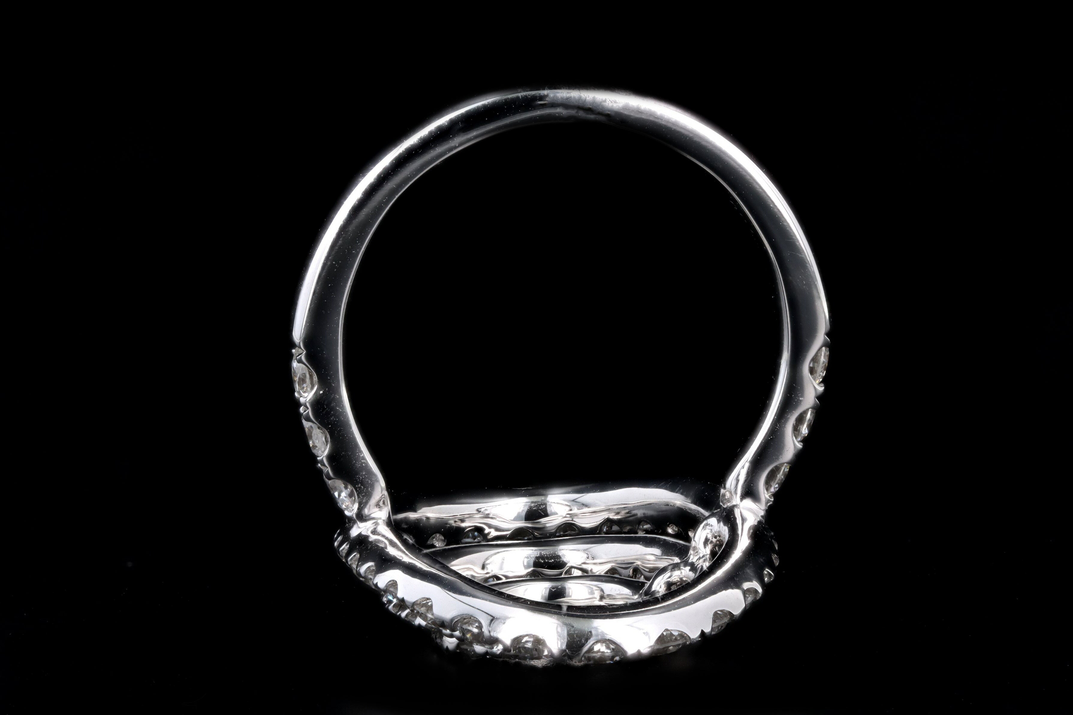 18K White Gold 2.0 Carat Total Weight Diamond Open Halo Ring - Queen May