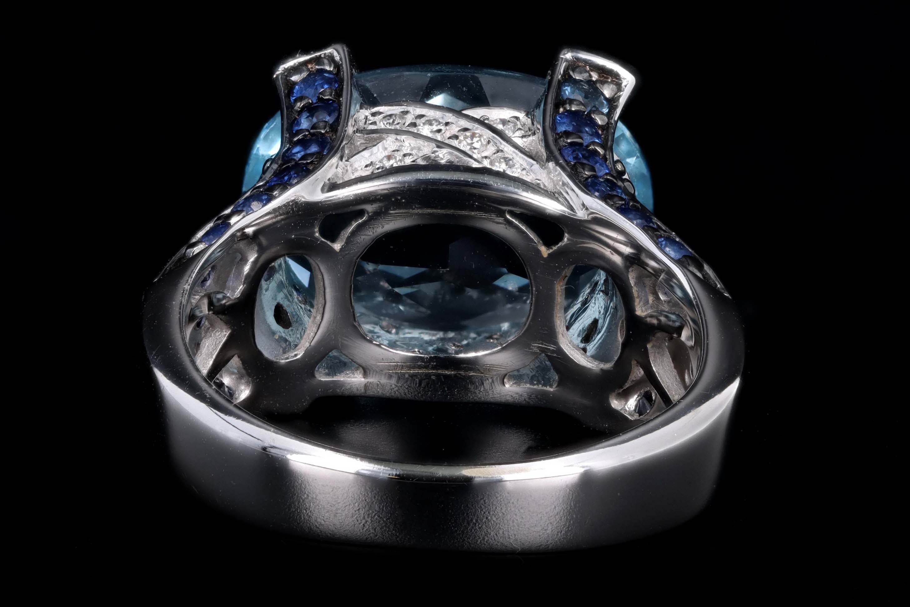 Le Vian 14K White Gold 7.0 Carat Blue Topaz & Sapphire Ring - Queen May