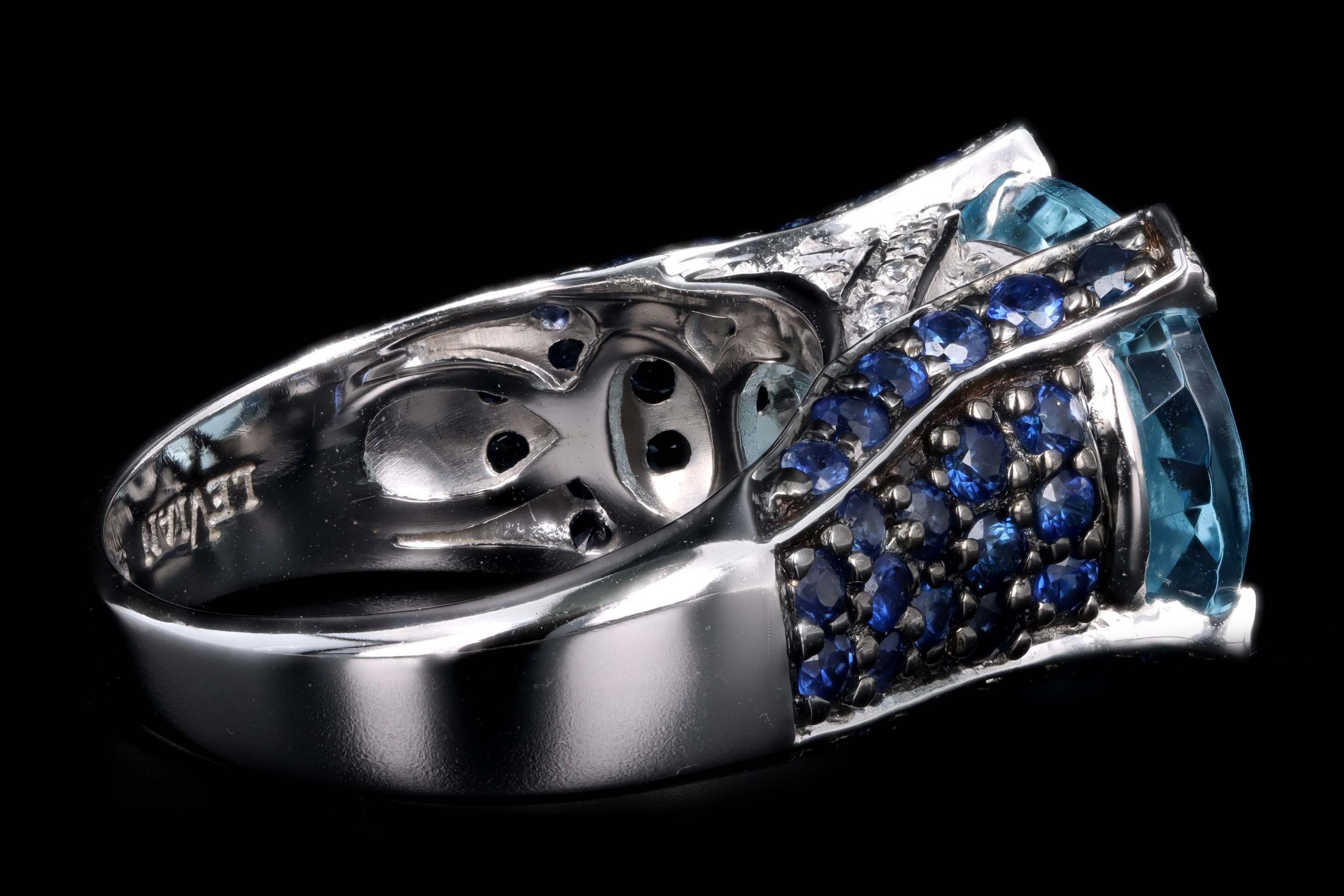 Le Vian 14K White Gold 7.0 Carat Blue Topaz & Sapphire Ring - Queen May