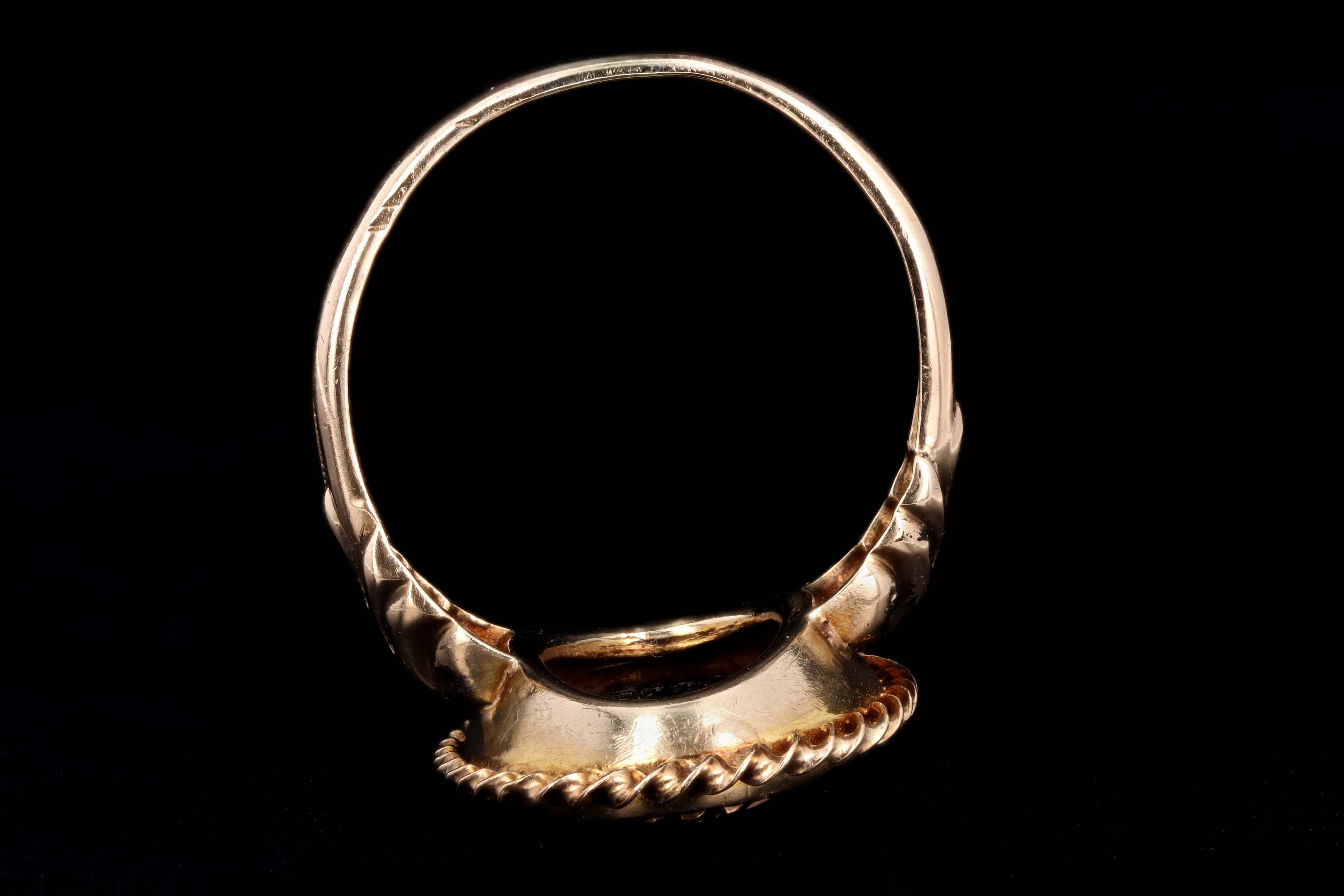 Victorian Inspired 10K Yellow Gold Onyx & Diamond Ring - Queen May