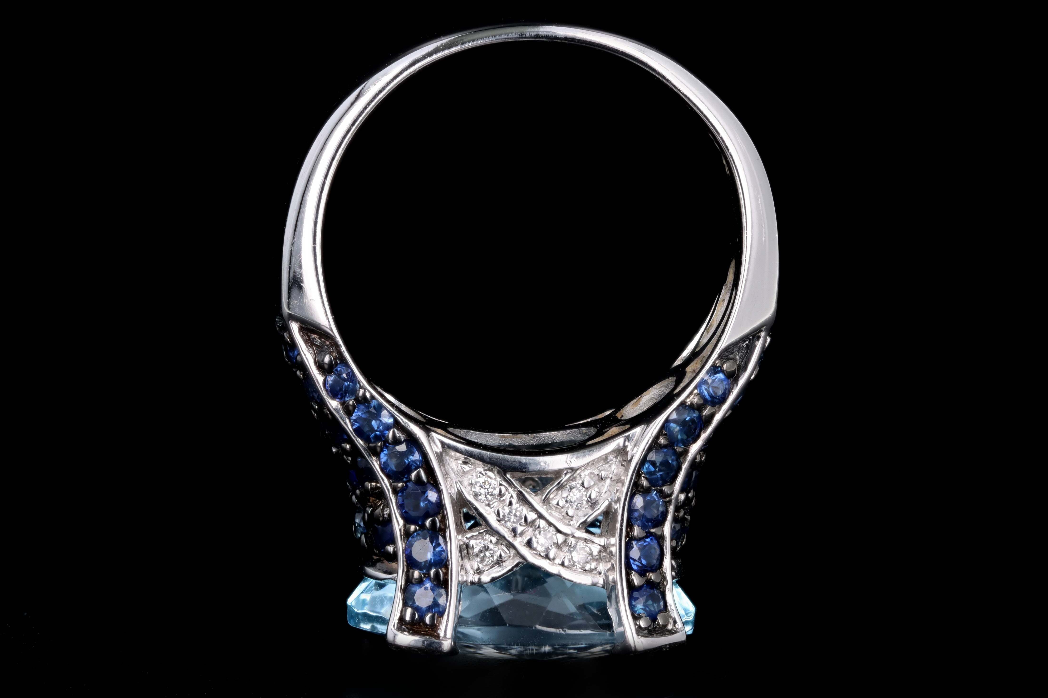 Le Vian 14K White Gold 7.0 Carat Blue Topaz & Sapphire Ring - Queen May