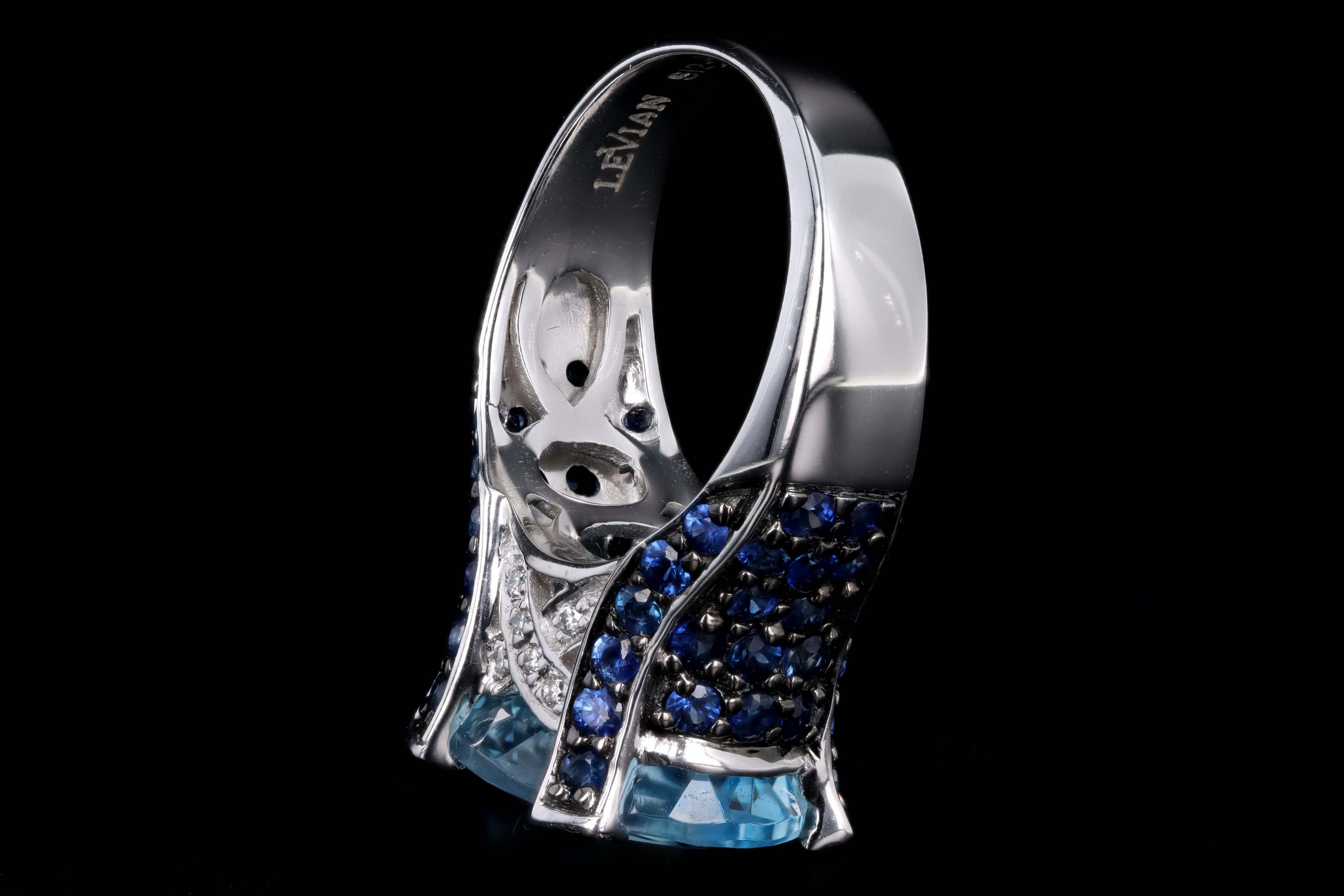 Le Vian 14K White Gold 7.0 Carat Blue Topaz & Sapphire Ring - Queen May