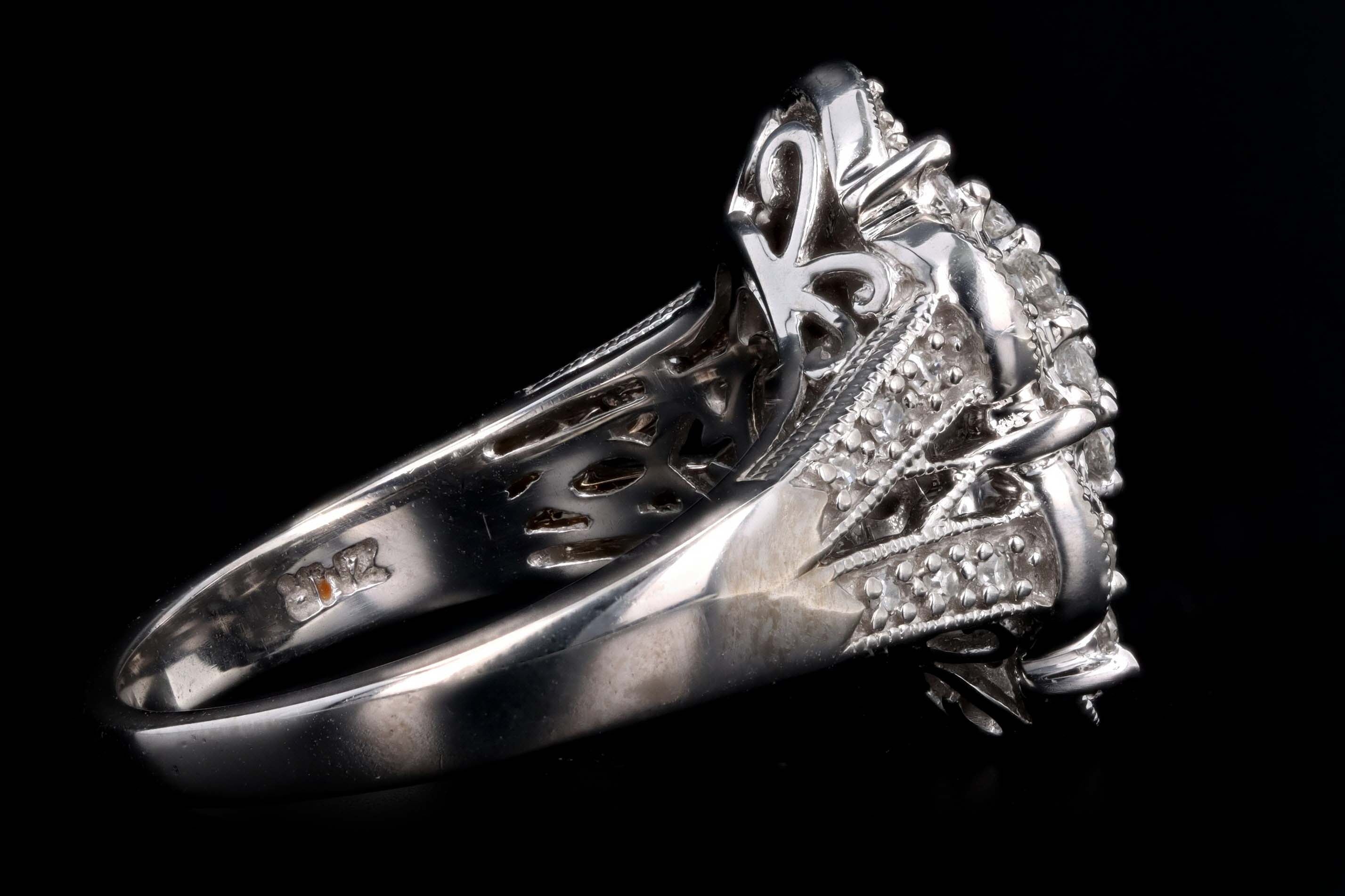 14K White Gold .50 Carat Total Weight Diamond Baguette Ring - Queen May