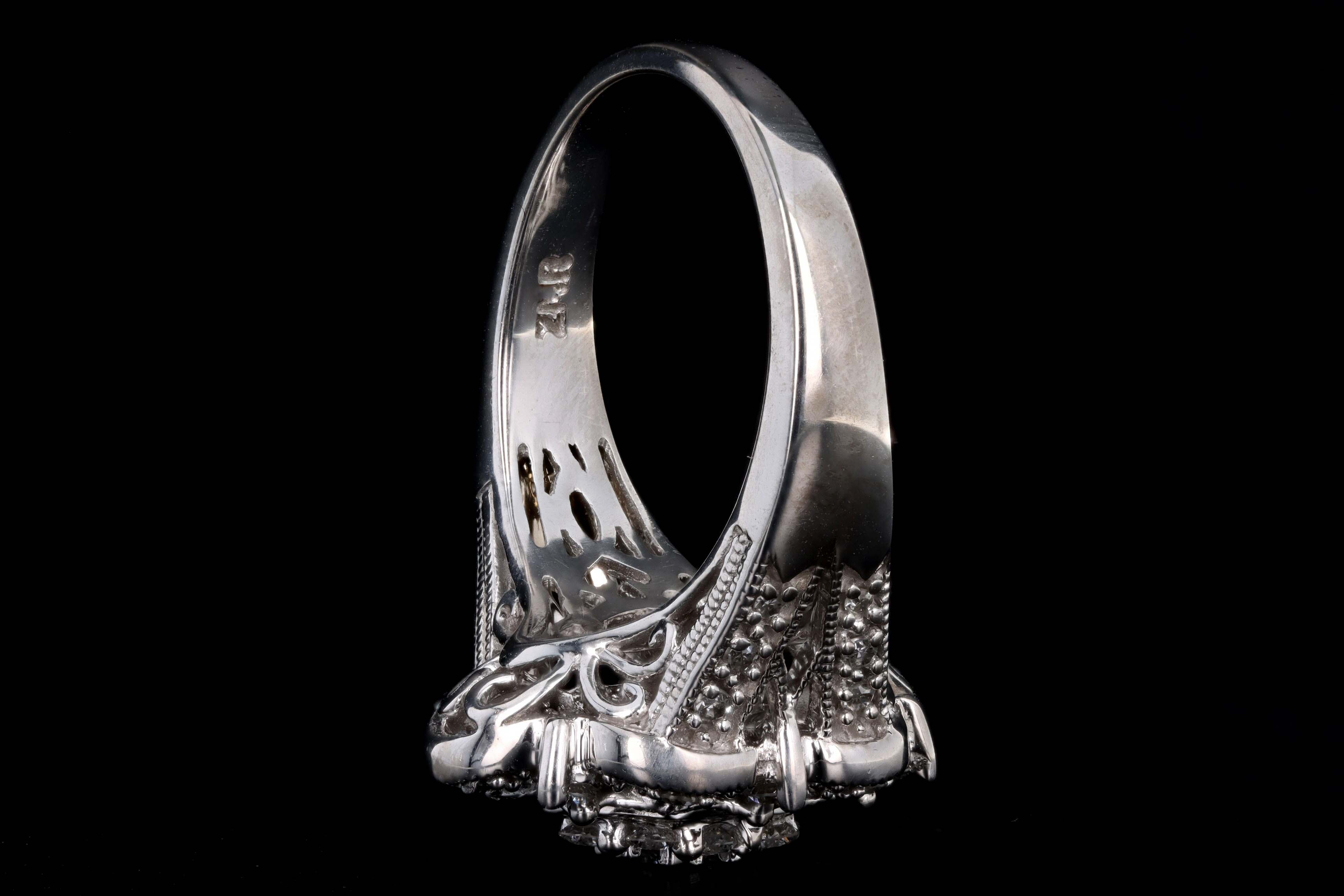 14K White Gold .50 Carat Total Weight Diamond Baguette Ring - Queen May