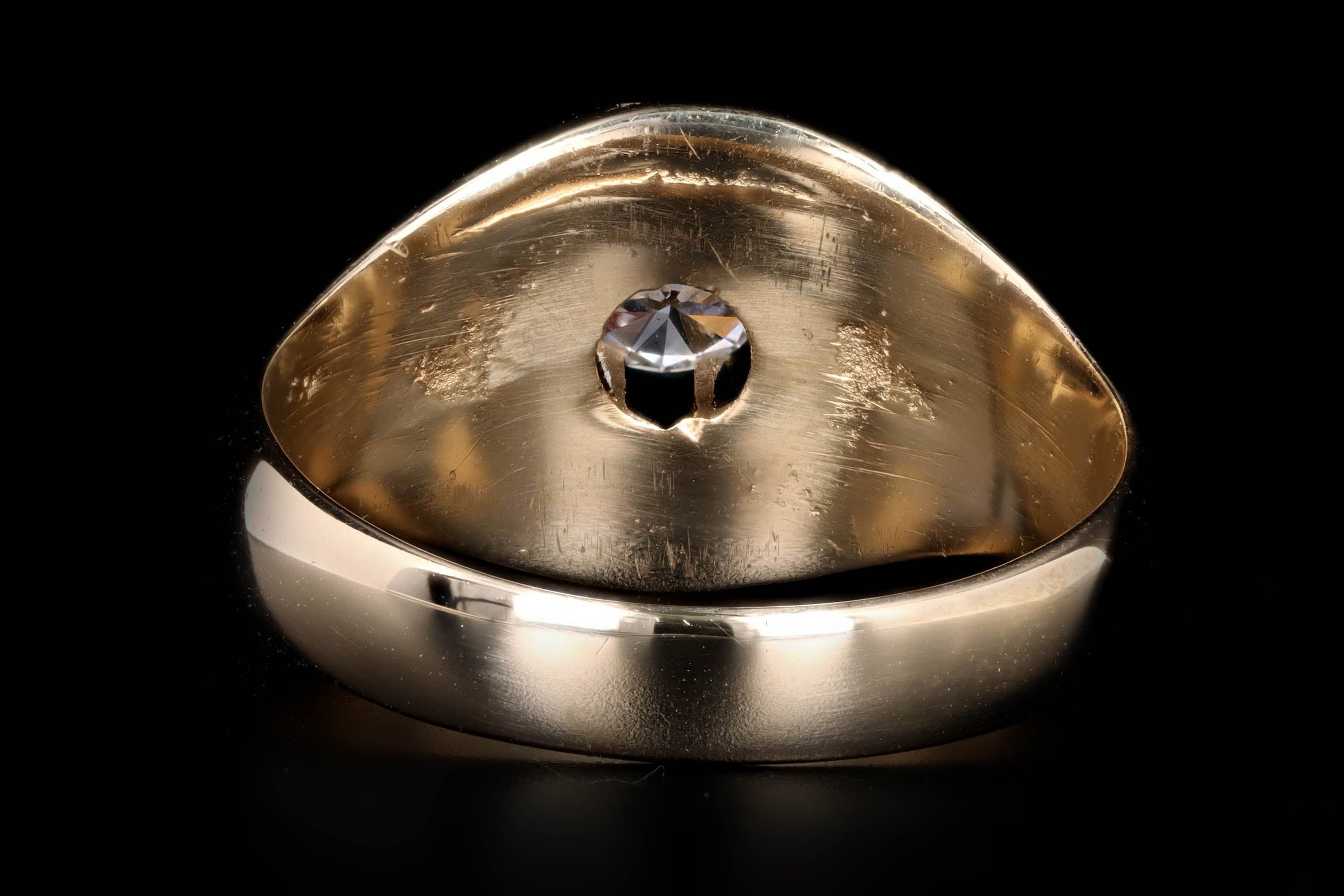 Vintage 14K Yellow Gold 0.50 Carat Round Brilliant Diamond Belcher Buttercup Setting Ring - Queen May