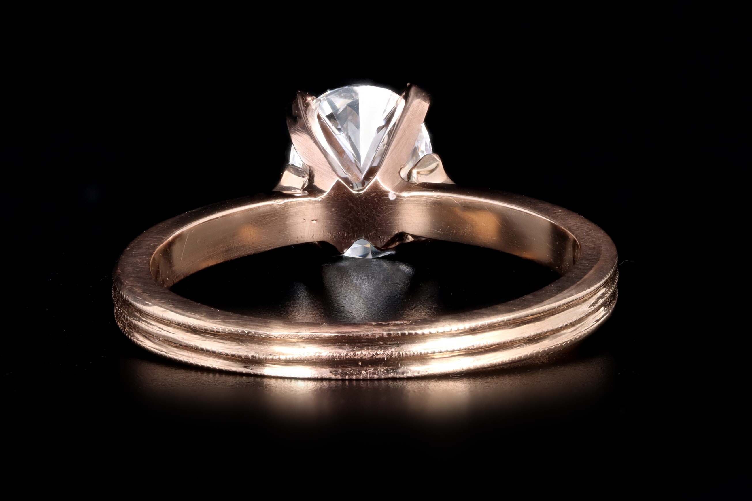 14K Rose Gold 1.07 Carat Oval Cut Diamond Engagement Ring GIA Certified - Queen May