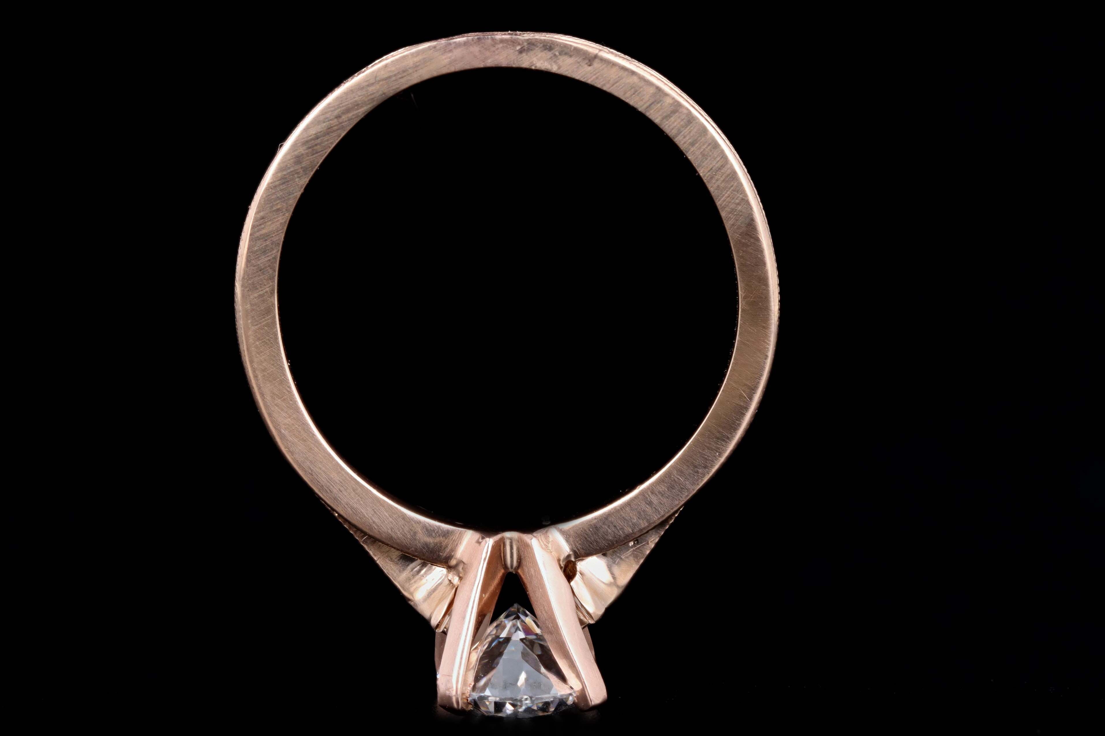 14K Rose Gold 1.07 Carat Oval Cut Diamond Engagement Ring GIA Certified - Queen May