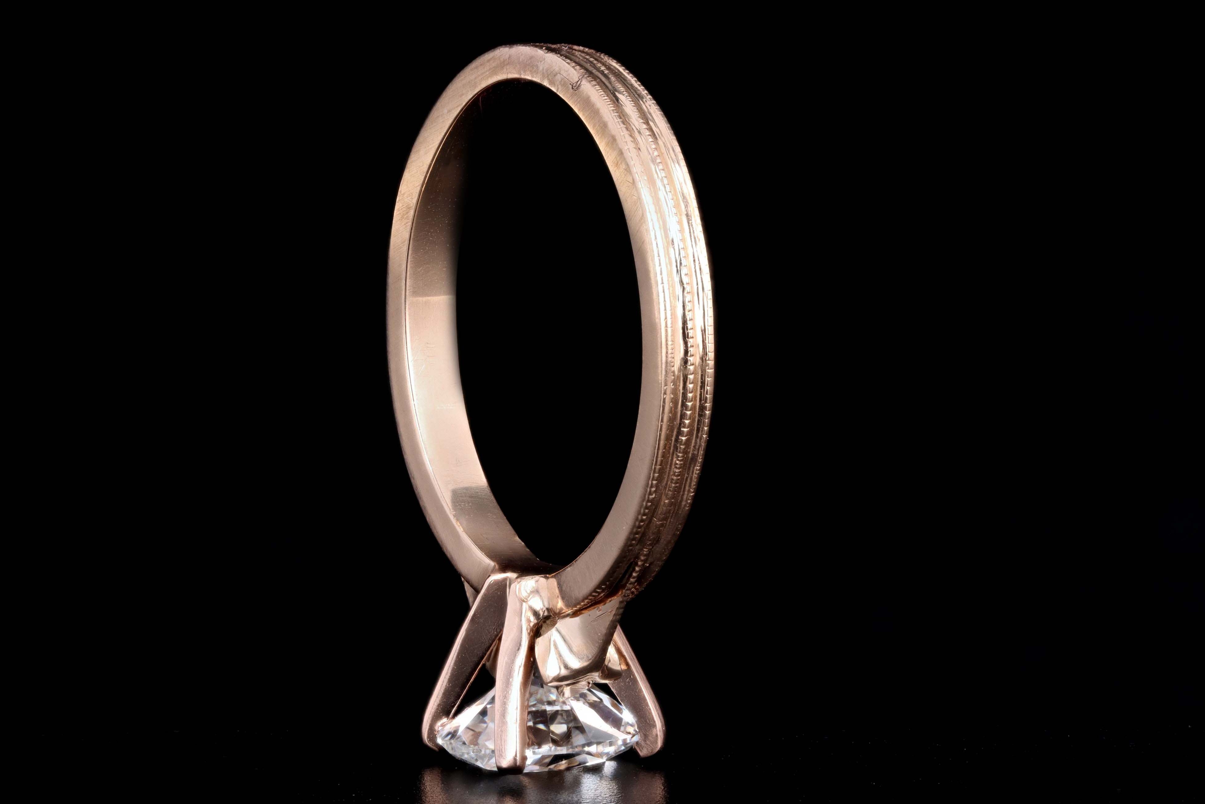 14K Rose Gold 1.07 Carat Oval Cut Diamond Engagement Ring GIA Certified - Queen May