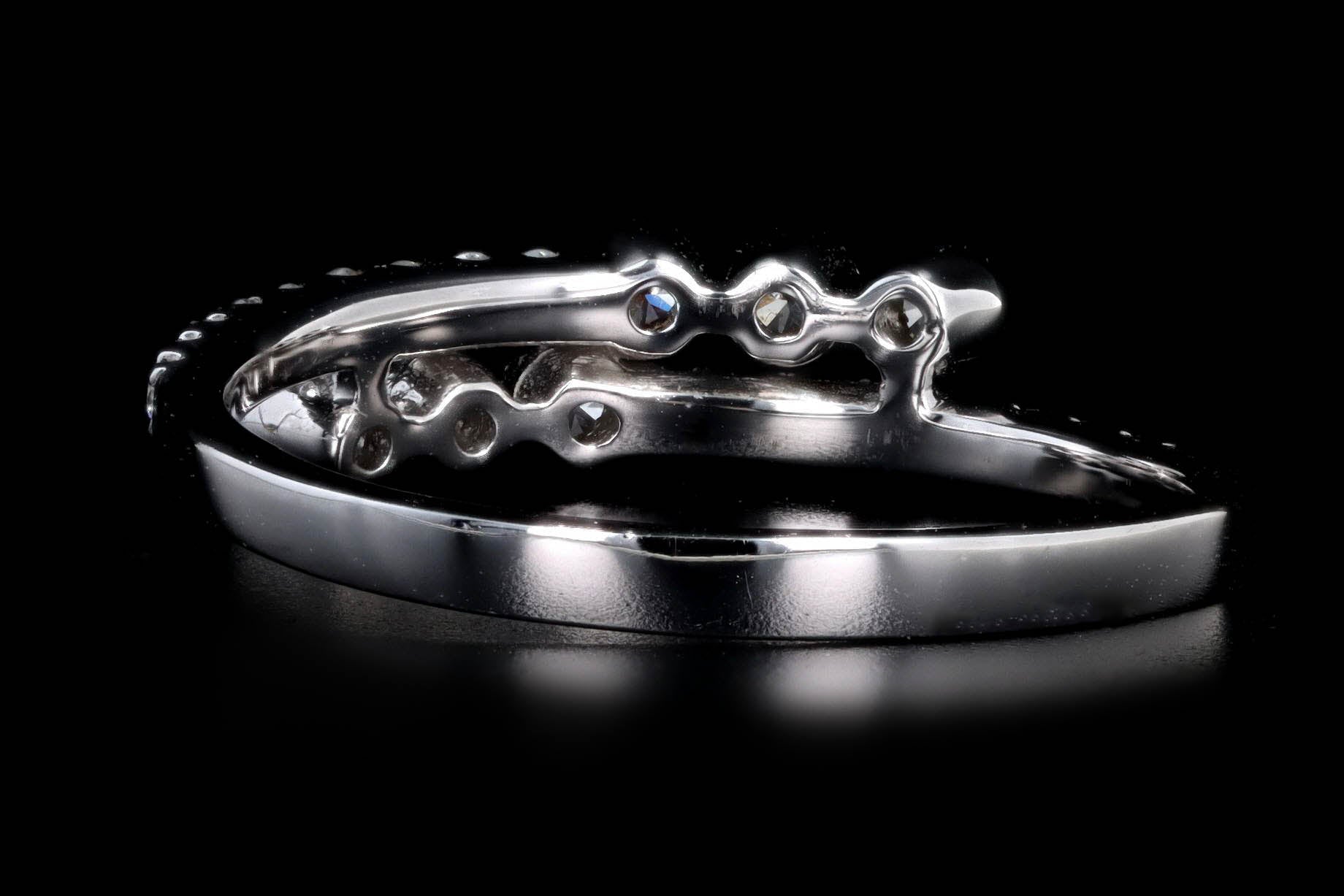 14K White Gold 0.33 Carat Total Weight Round Brilliant Cut Diamond Wedding Band - Queen May