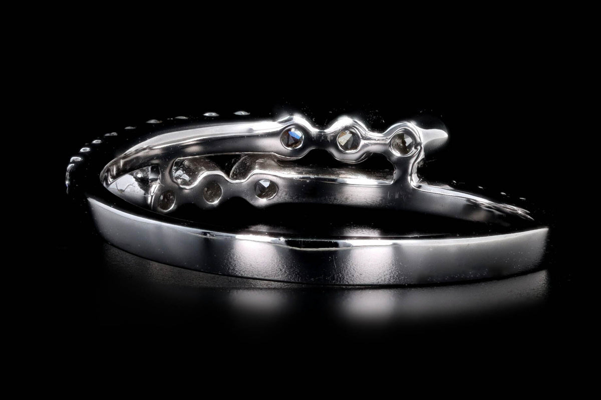 14K White Gold 0.33 Carat Total Weight Round Brilliant Cut Diamond Wedding Band - Queen May