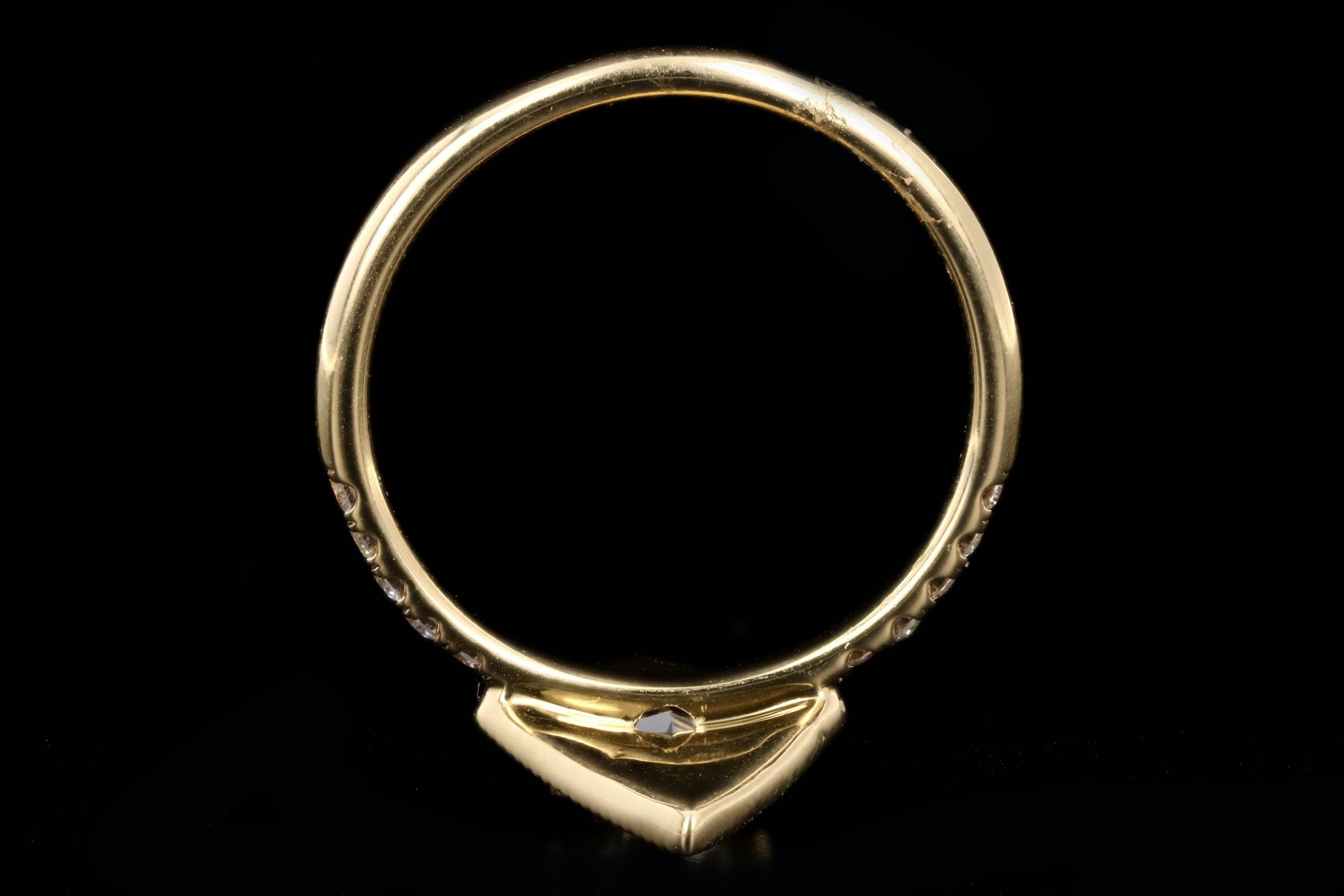 18K Yellow Gold 0.86 Carat Old European Cut Diamond Mosaic Engagement Ring - Queen May