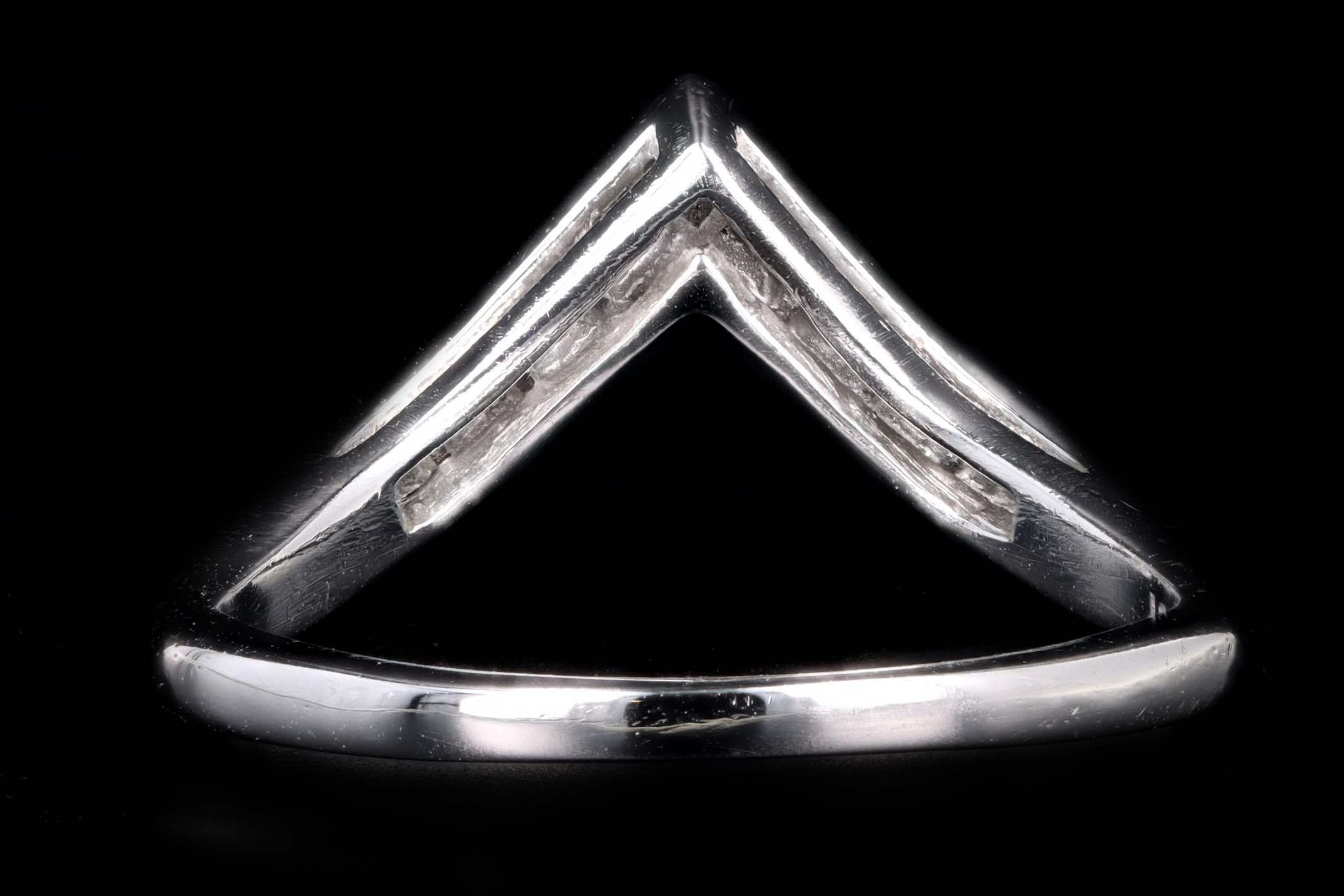 Platinum .20 Carat Total Weight Baguette Diamond Contour Band - Queen May