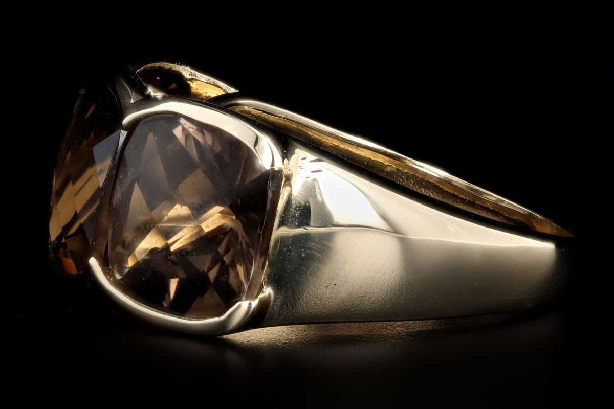 14K Yellow Gold 7.5 Carat Total Weight Smokey Quartz Ring - Queen May