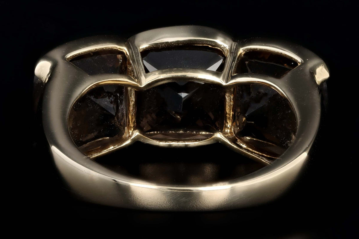 14K Yellow Gold 7.5 Carat Total Weight Smokey Quartz Ring - Queen May