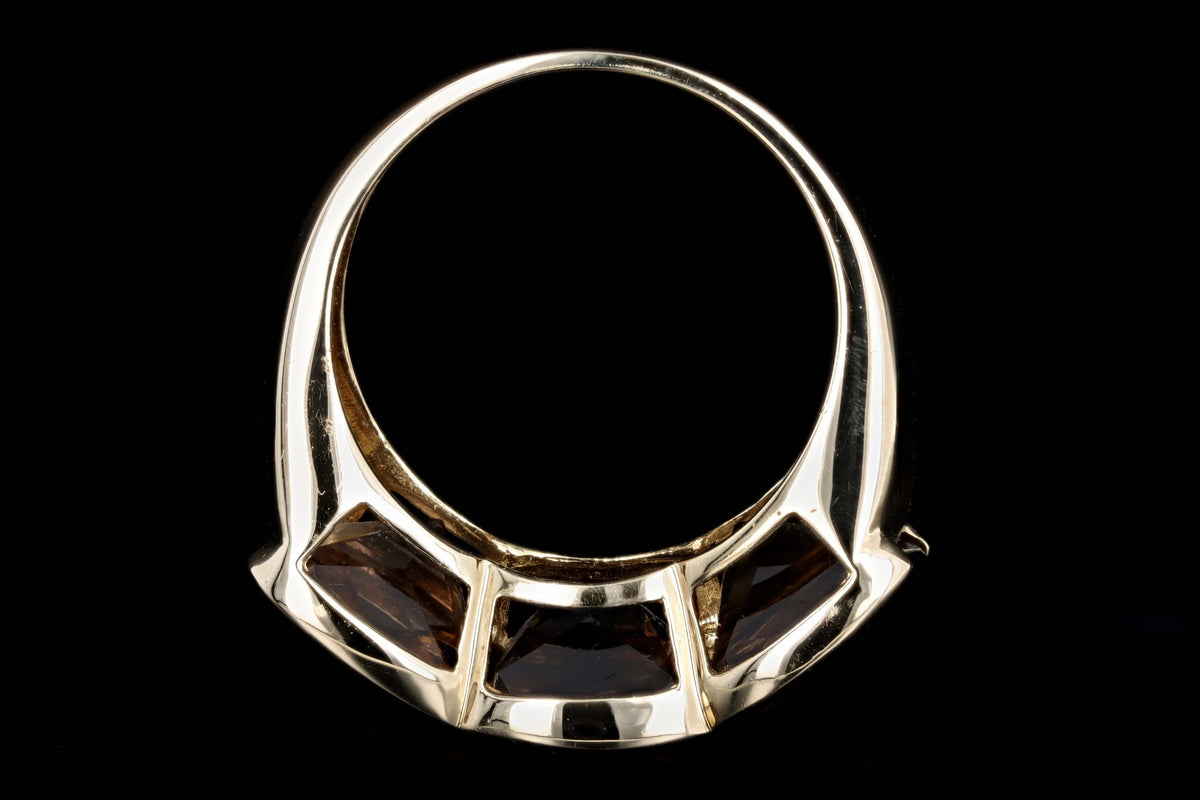 14K Yellow Gold 7.5 Carat Total Weight Smokey Quartz Ring - Queen May