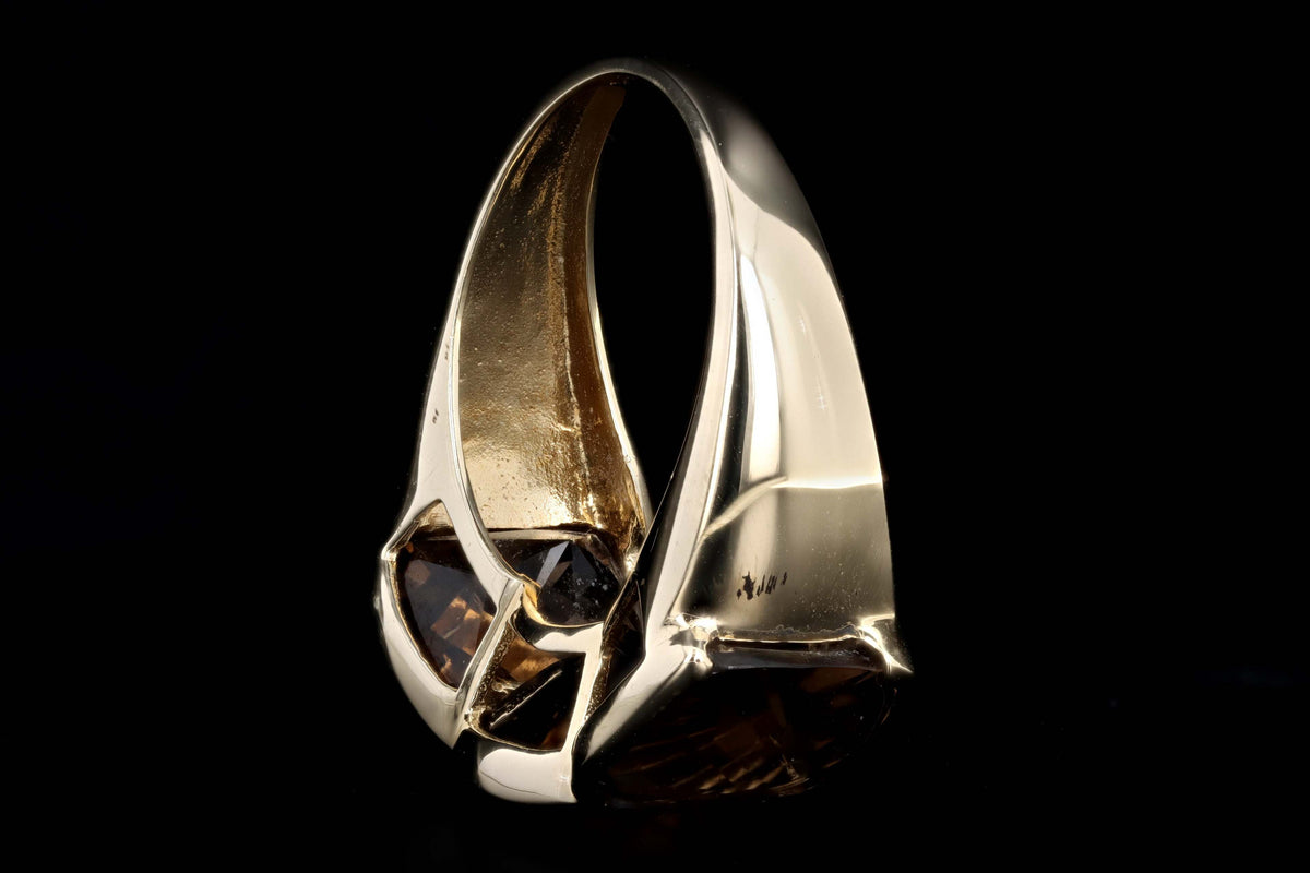 14K Yellow Gold 7.5 Carat Total Weight Smokey Quartz Ring - Queen May