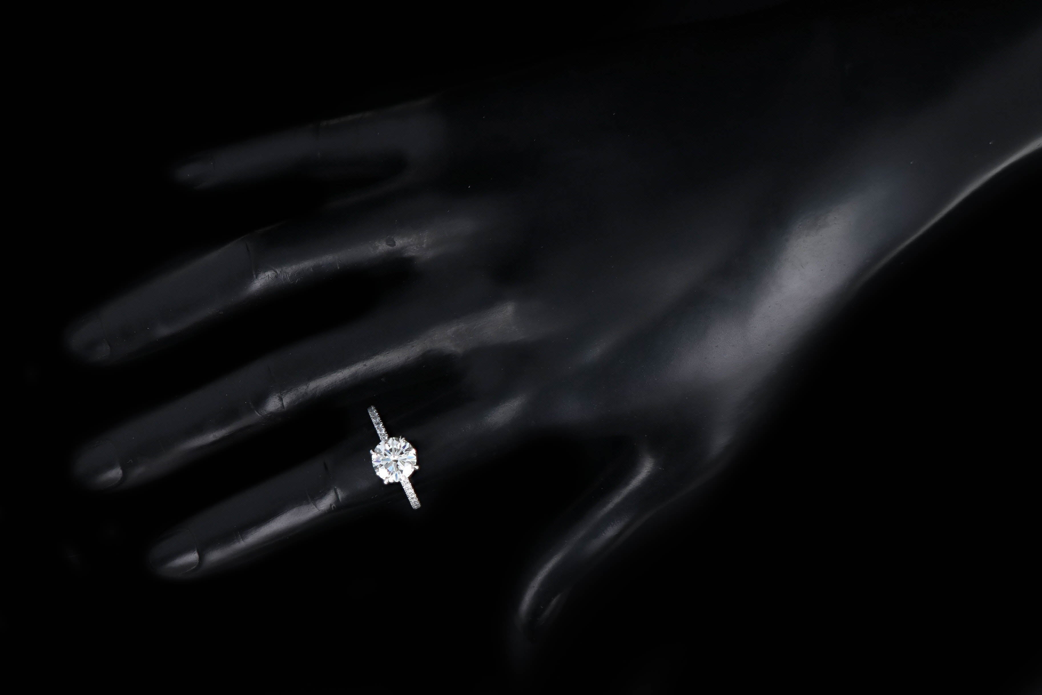Platinum 2.00 Carat Round Brilliant Cut Diamond Hidden Halo Engagement Ring GIA Certified - Queen May