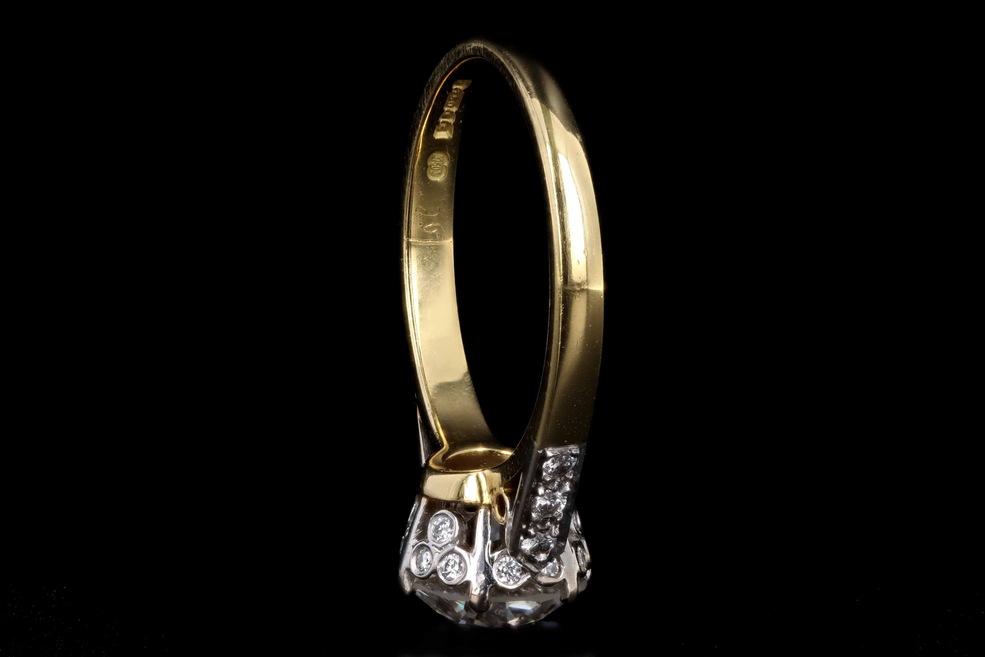 Vintage Inspired 18K Yellow Gold 2.07 Carat Old European Cut Diamond Engagement Ring GIA IGI Certified - Queen May