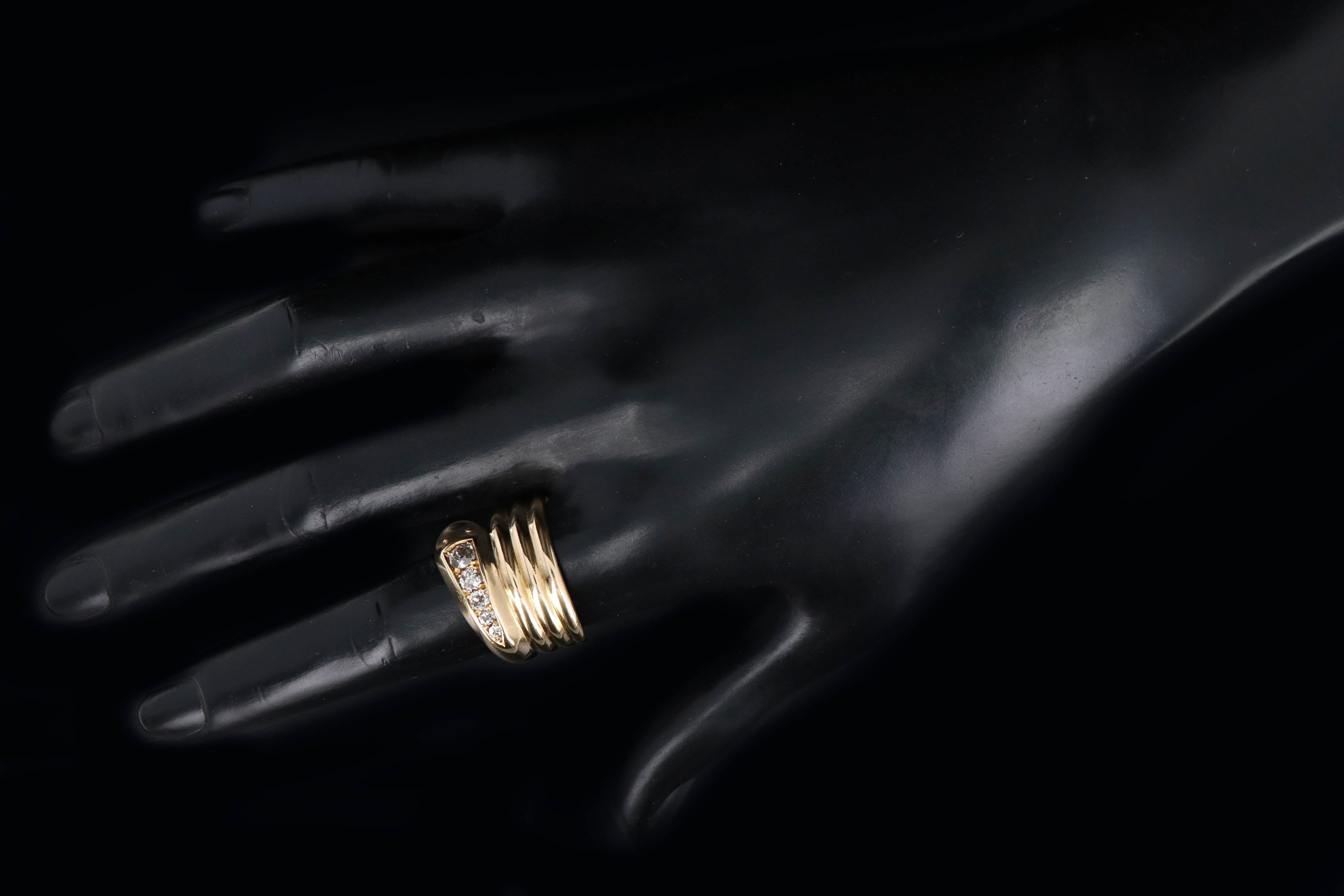 Victorian 18K Yellow Gold Old European Cut Diamond Snake Ring - Queen May