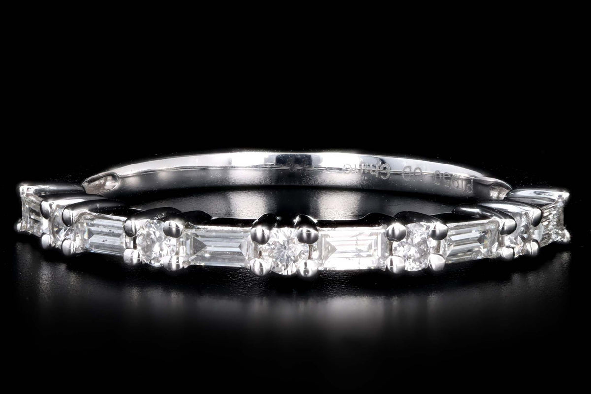 Platinum .35 Carat Total Weight Diamond Baguette Wedding Band - Queen May