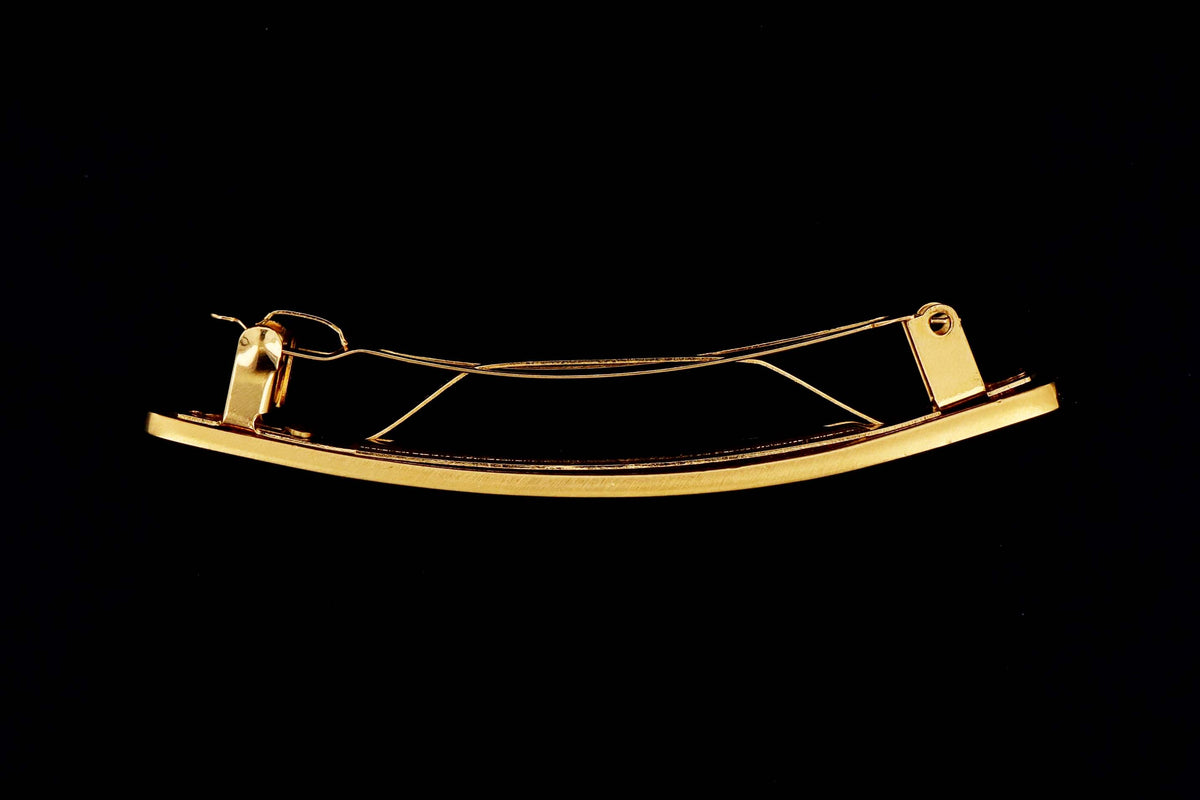 Chanel 1996 Gold Plated Metal Logo Barrette - Queen May