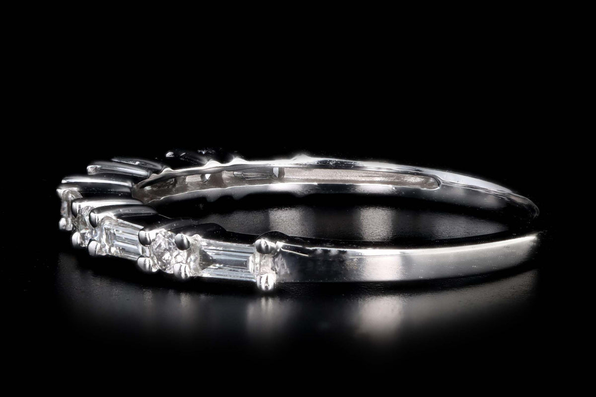Platinum .35 Carat Total Weight Diamond Baguette Wedding Band - Queen May