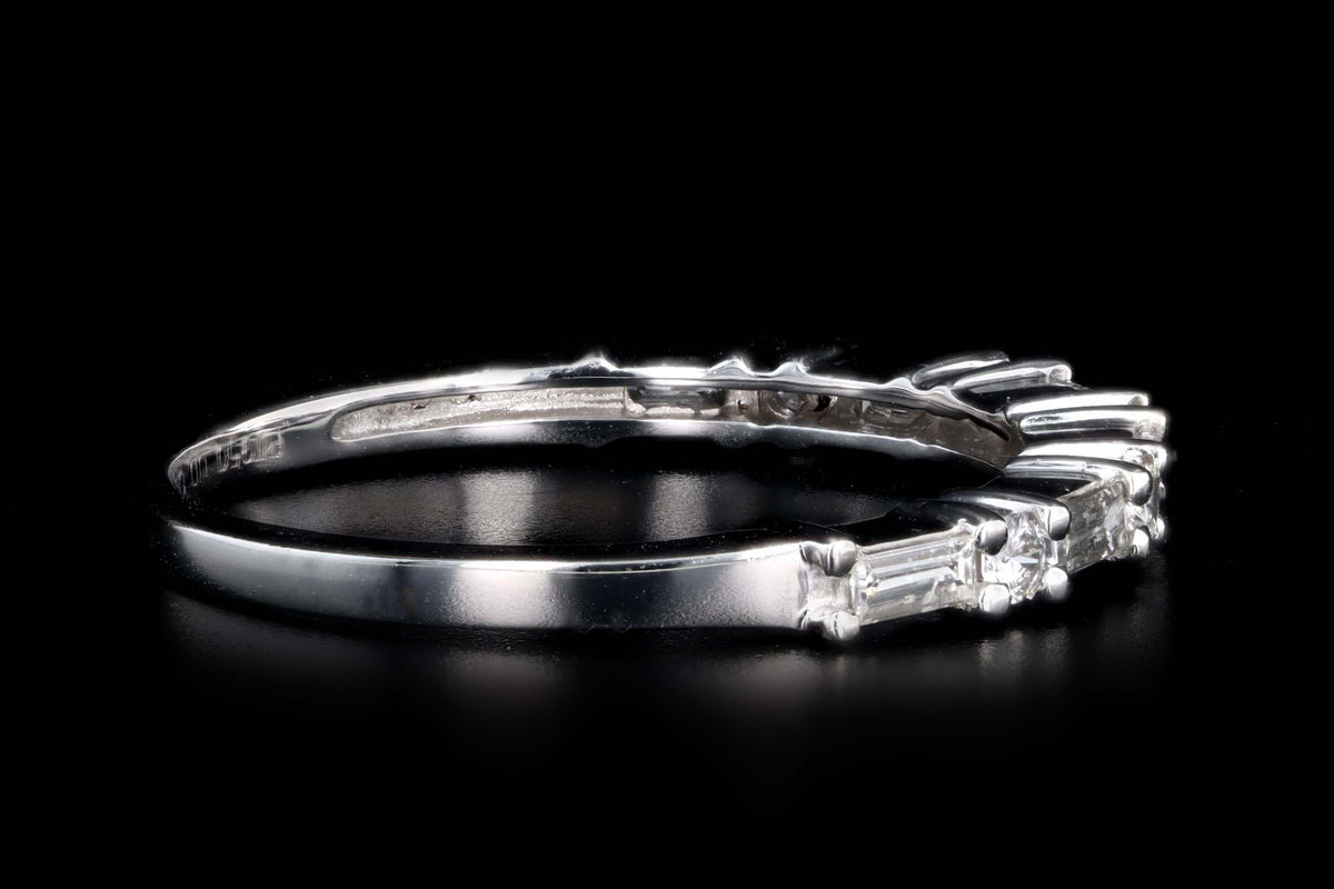 Platinum .35 Carat Total Weight Diamond Baguette Wedding Band - Queen May