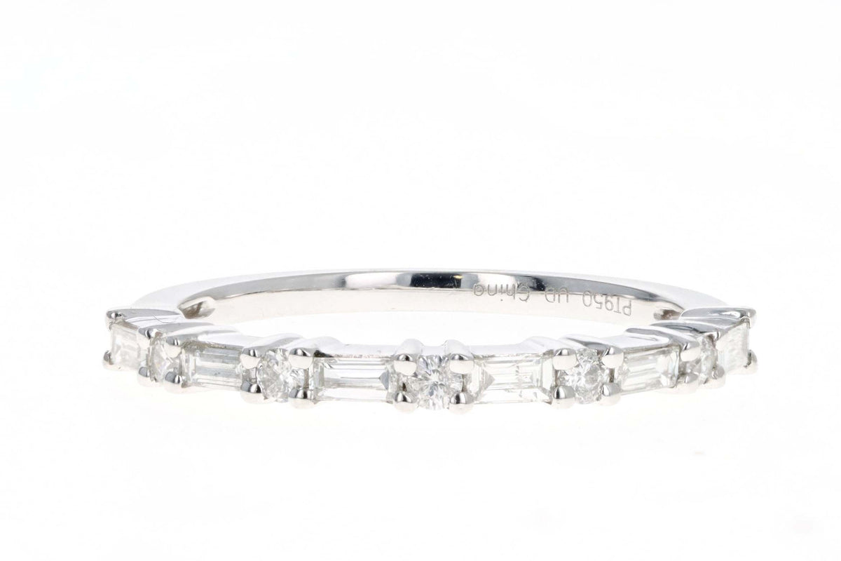 Platinum .35 Carat Total Weight Diamond Baguette Wedding Band - Queen May