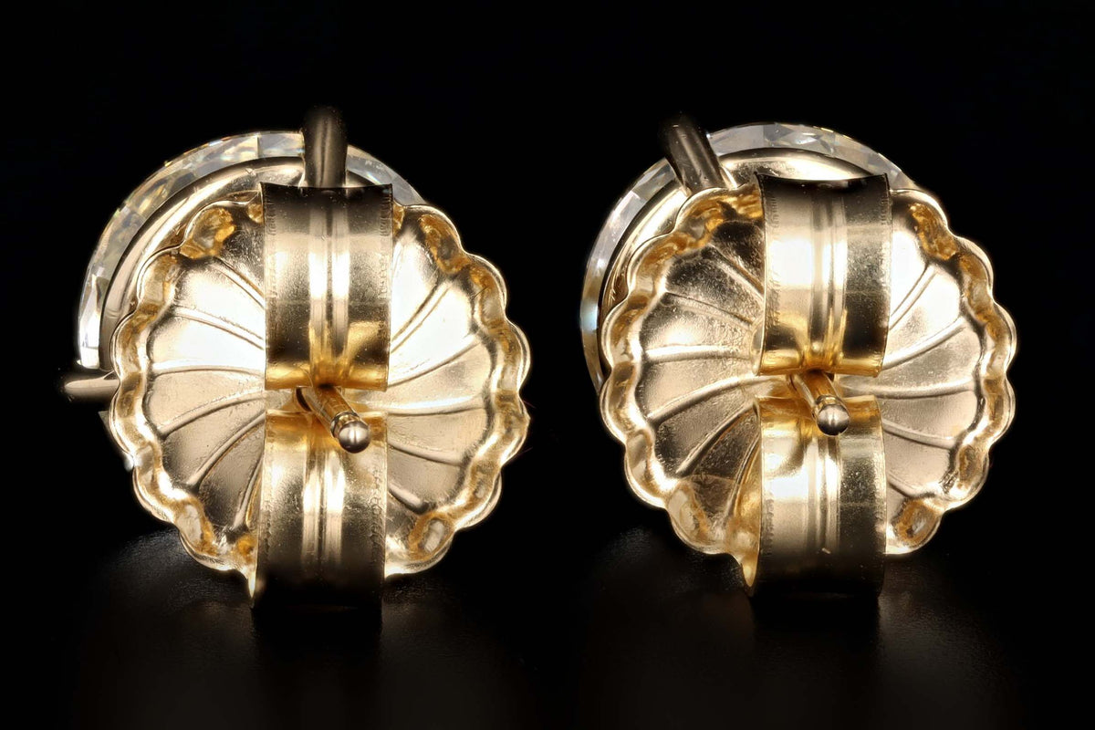 14K Yellow Gold 5.82 Carat Total Weight Diamond Martini Stud Earrings - Queen May