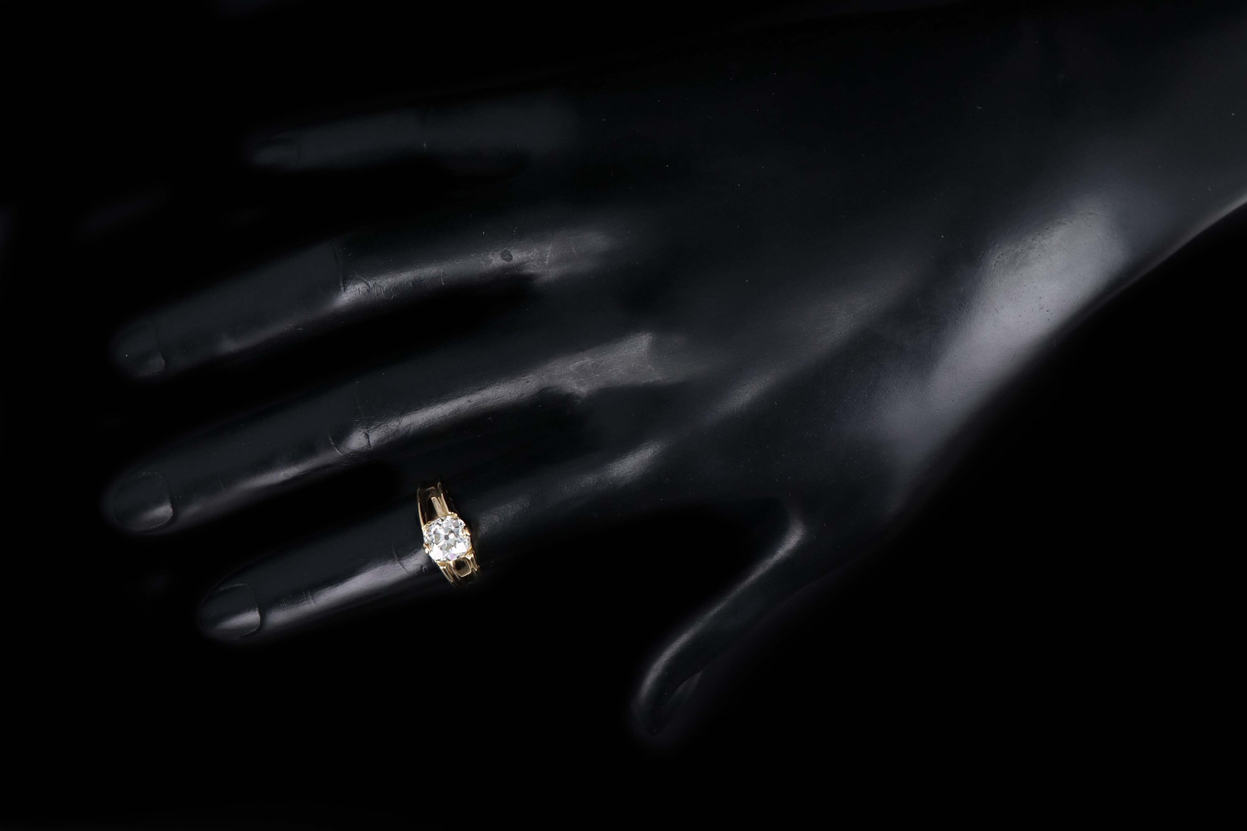 Victorian 18K Yellow Gold 1.60 Carat Old Mine Cut Diamond Gypsy Engagement Ring - Queen May