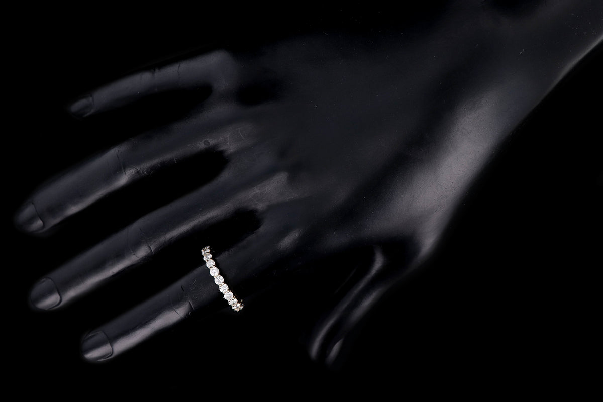 14K Yellow Gold or Platinum 1.72 Carat Round Brilliant Diamond Eternity Band - Queen May