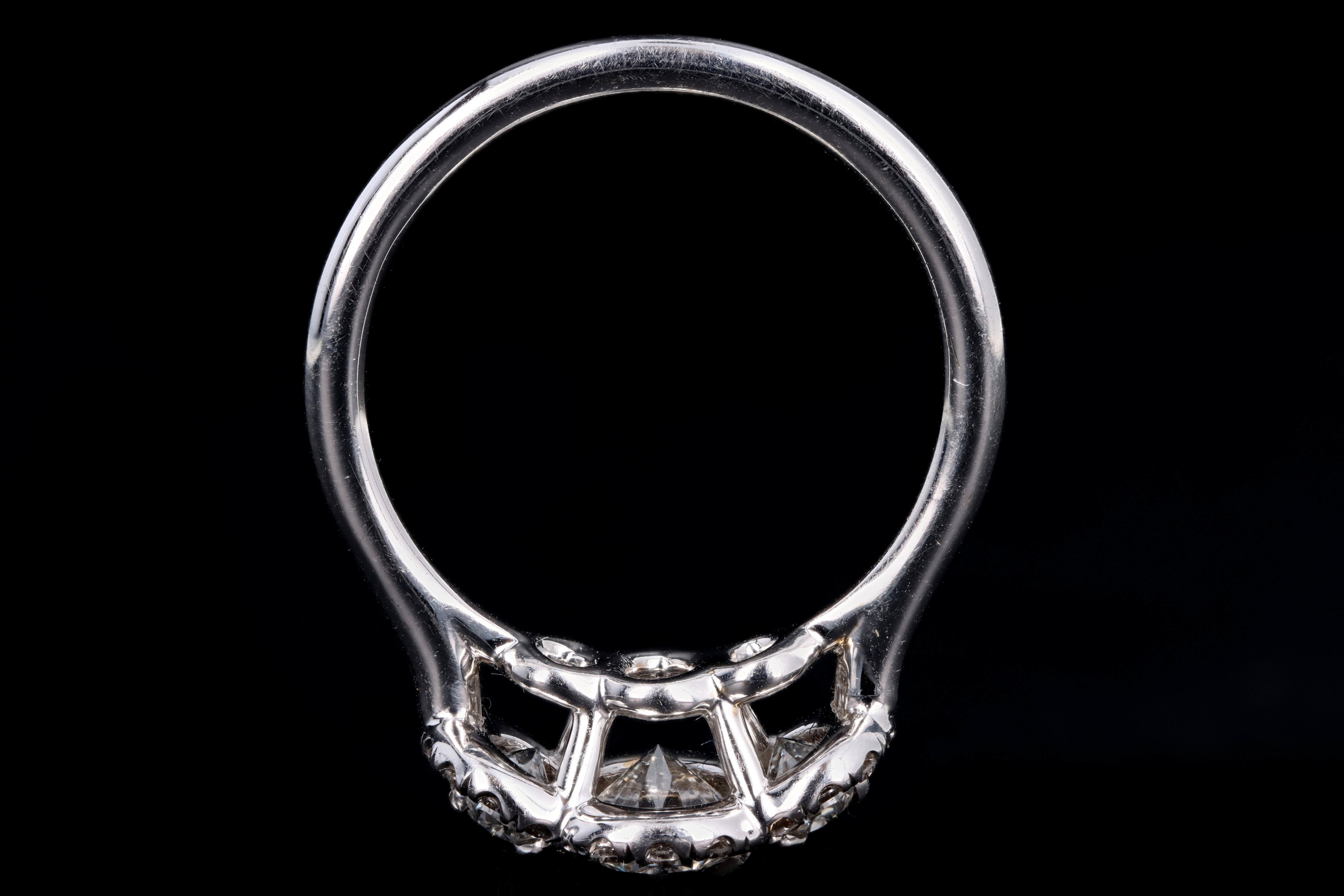 New 18K White Gold .95 Carat Oval Cut Diamond Engagement Ring - Queen May