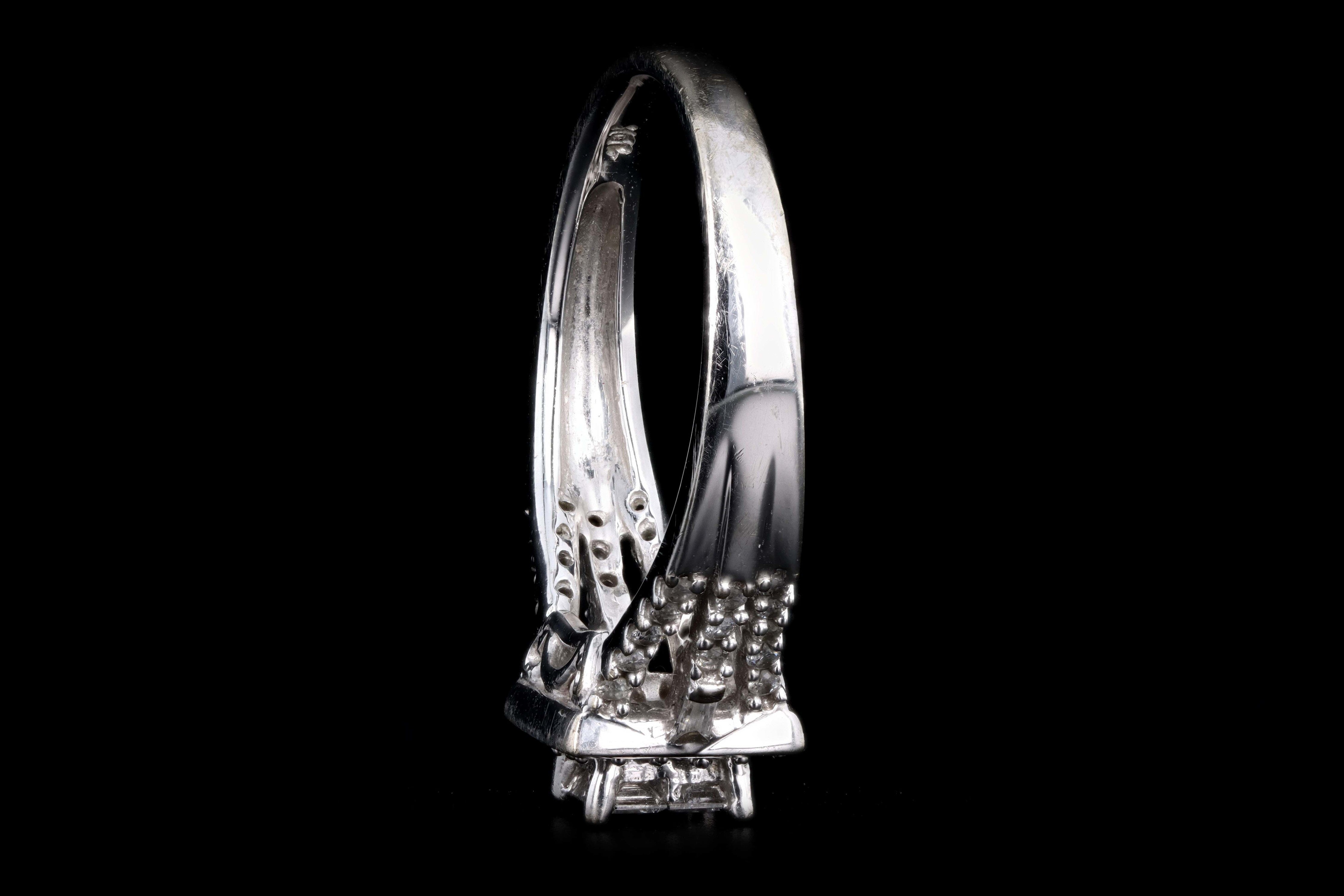 Modern 10K White Gold .50 Carat Princess Cut Diamond Ring - Queen May