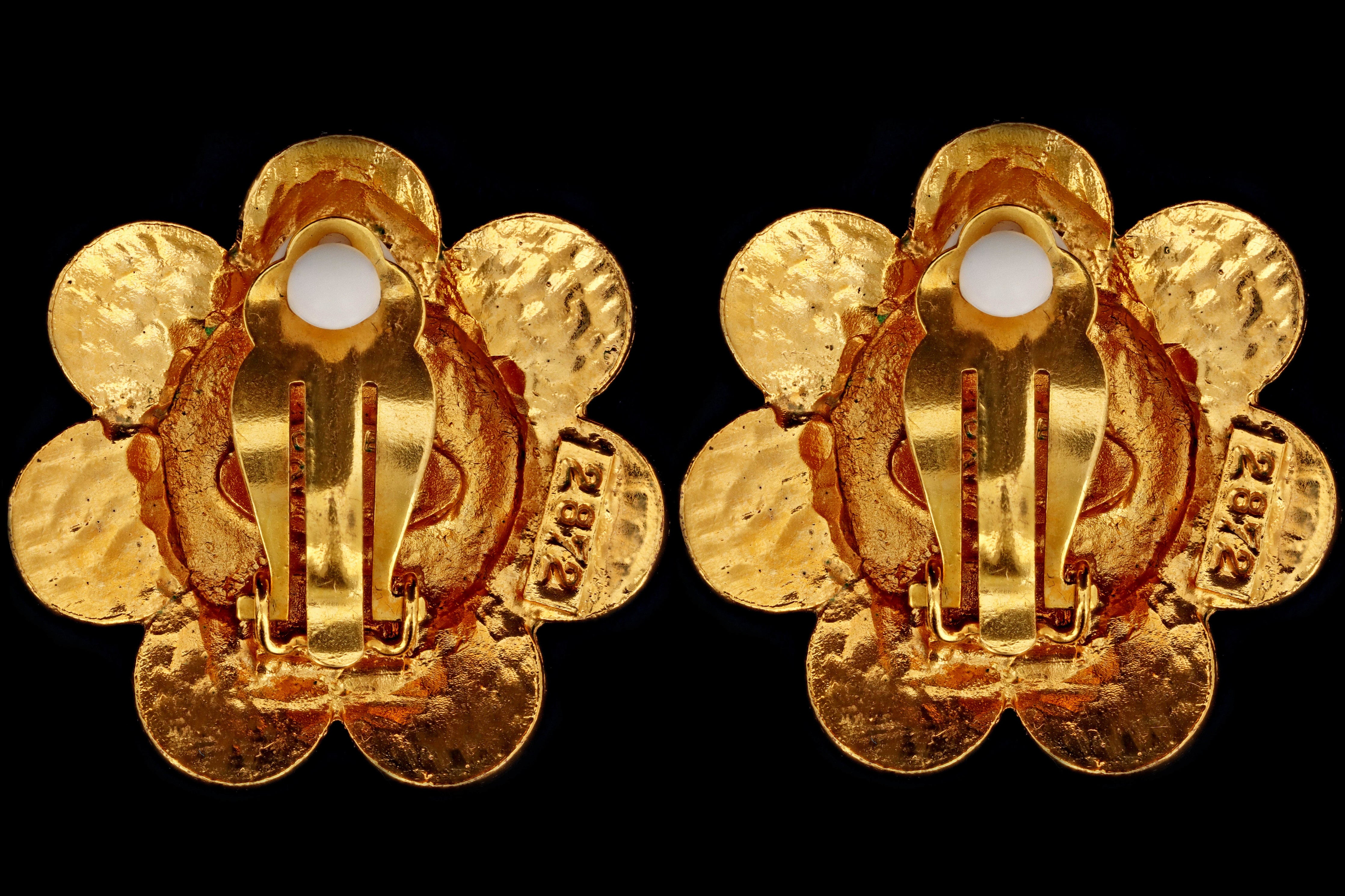 Vintage Chanel Logo Clip On Statement Earrings - Queen May