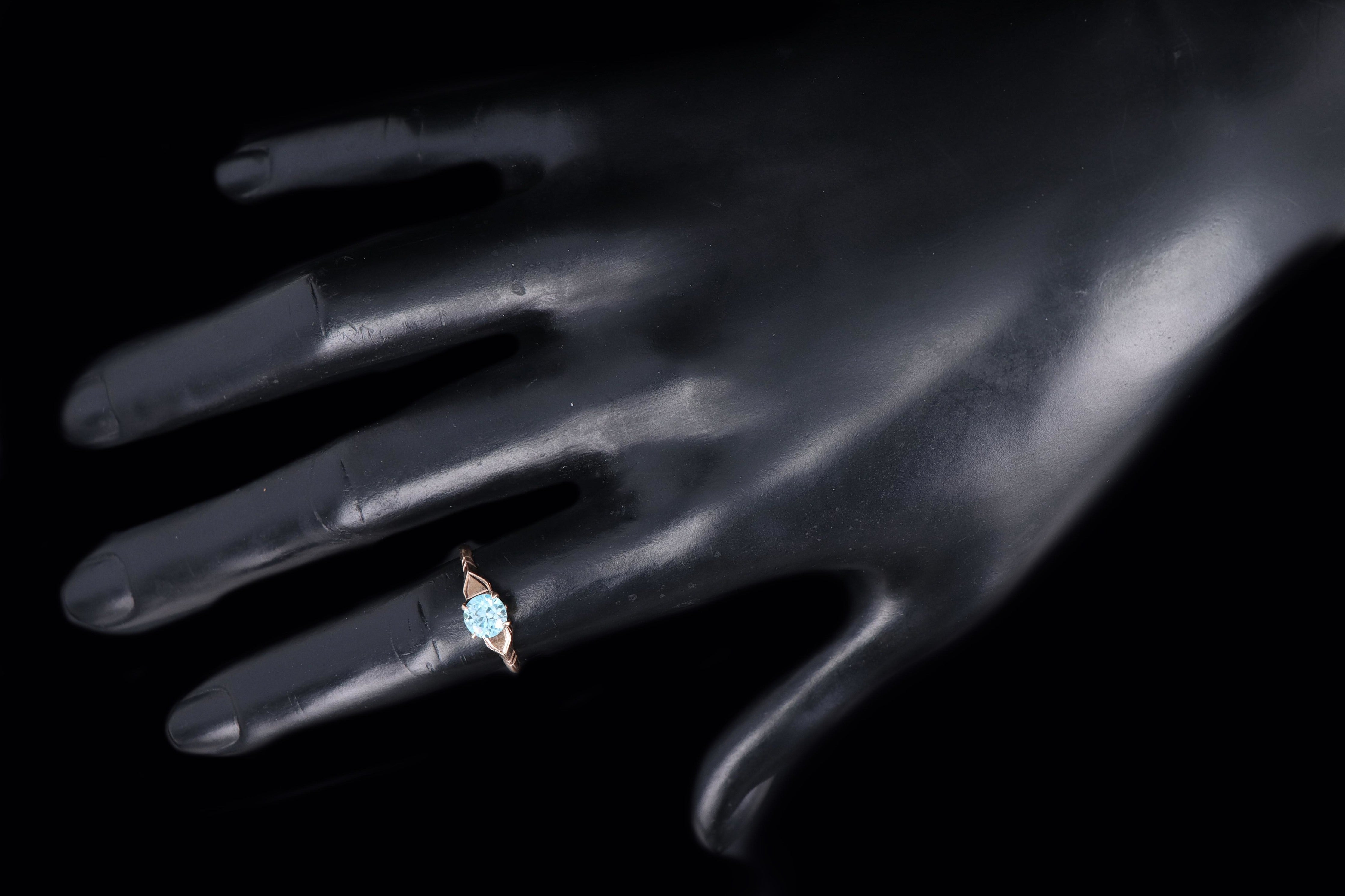 Victorian 10K Yellow Gold .95 Carat Old European Cut Zircon Ring - Queen May