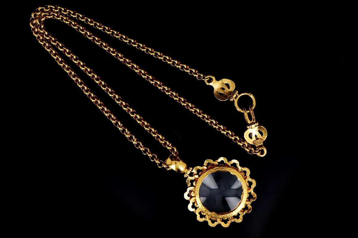 1997 Vintage Chanel Magnifying Glass Pendant Necklace - Queen May