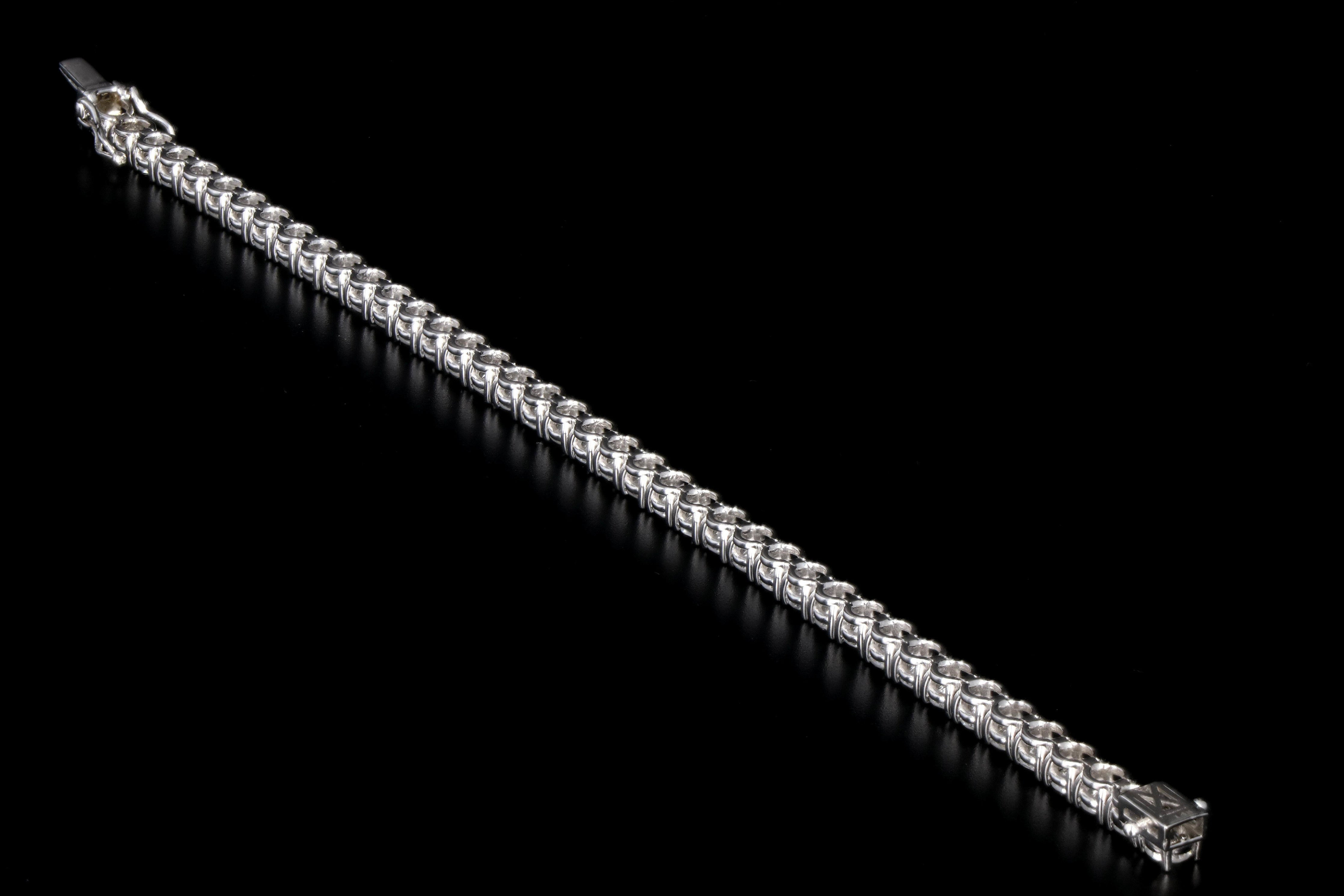 New 14K White Gold 10.39 Carat Diamond Tennis Bracelet - Queen May